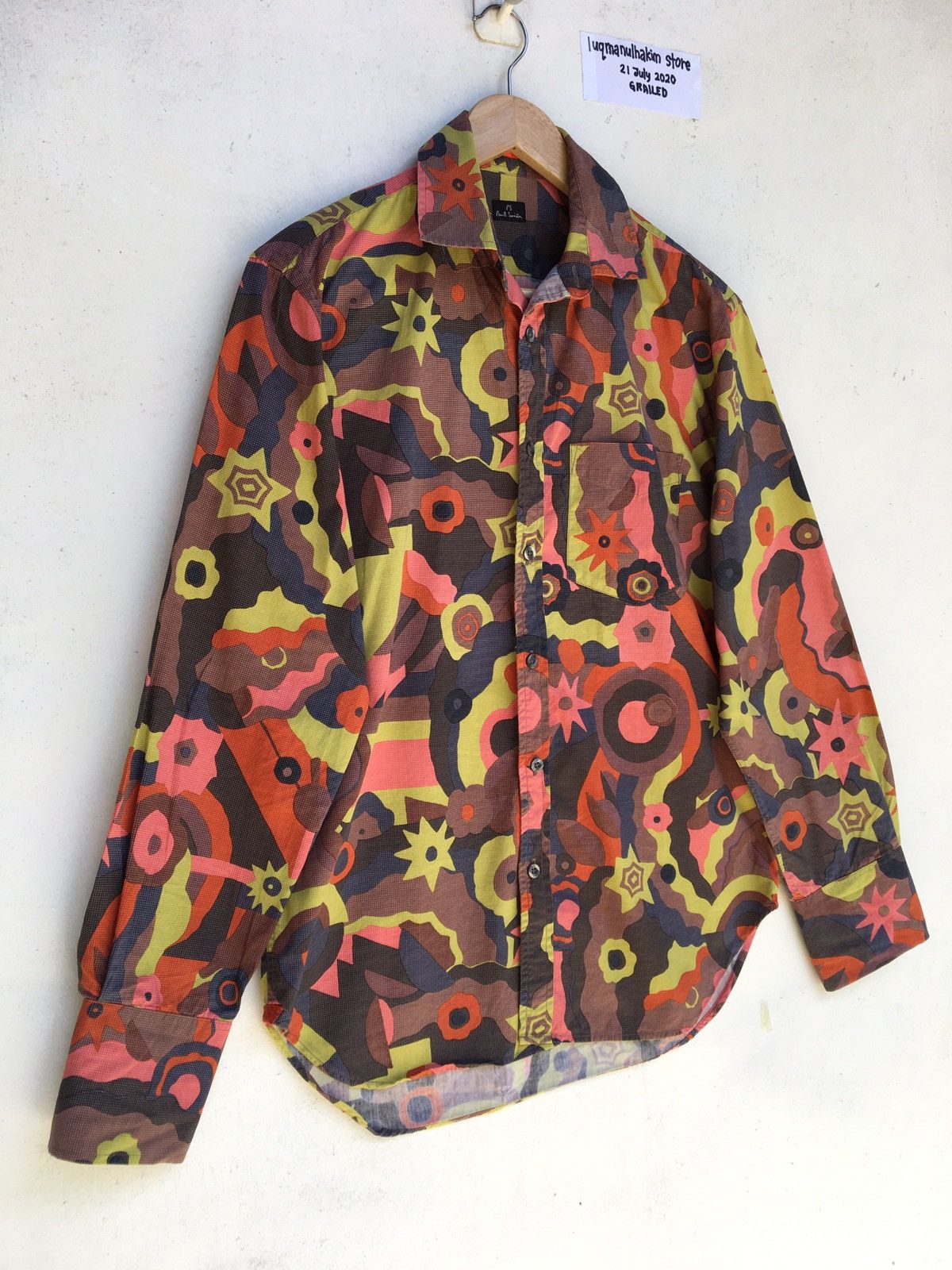 Paul Smith Paul Smith Multicolor Abstract Cotton Casual Buttons Shirt Size US M / EU 48-50 / 2 - 2 Thumbnail