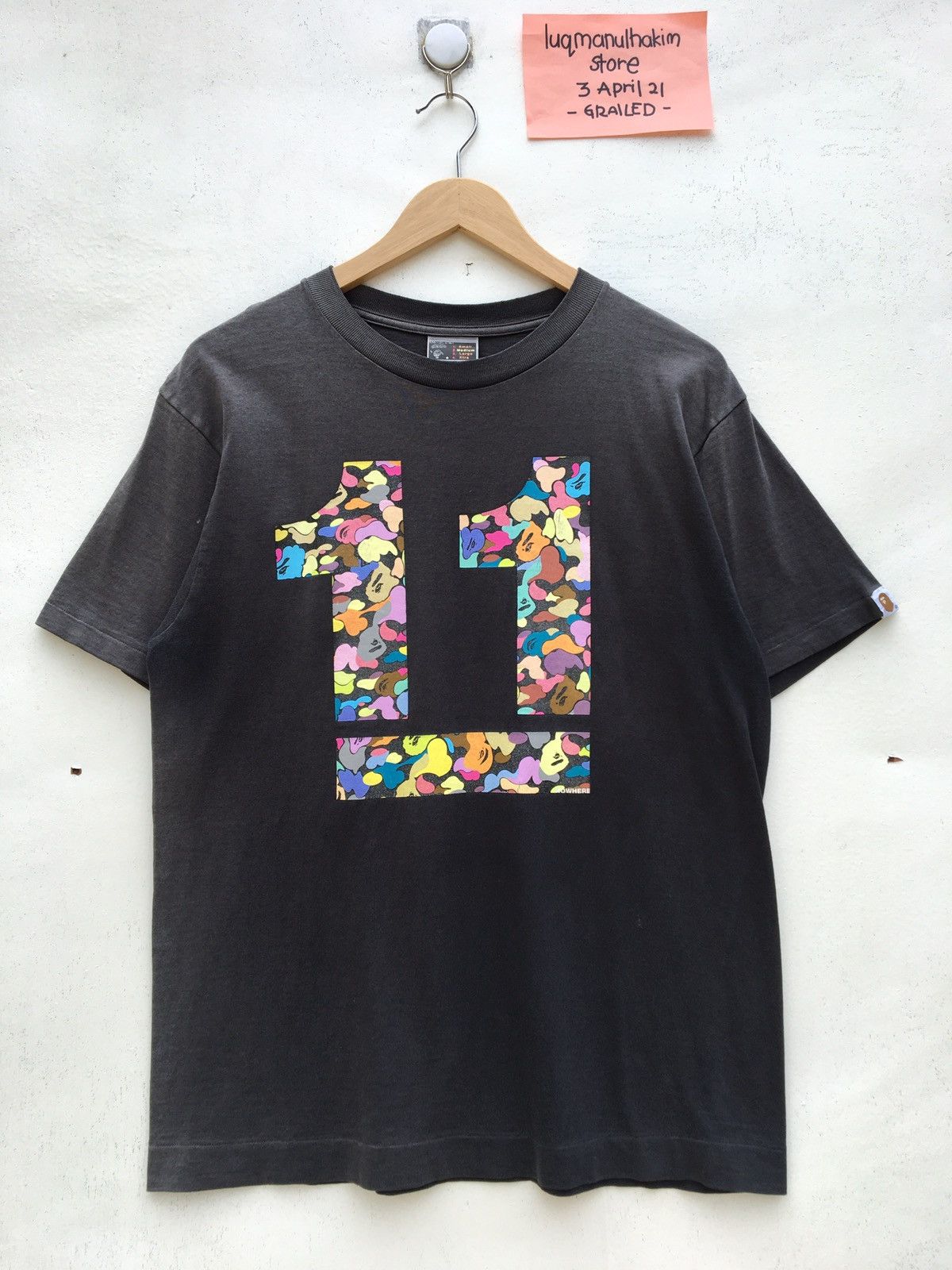 image of Bape Nowhere 11Th Anniversary Muti Camo Tee in Black, Men's (Size Medium)