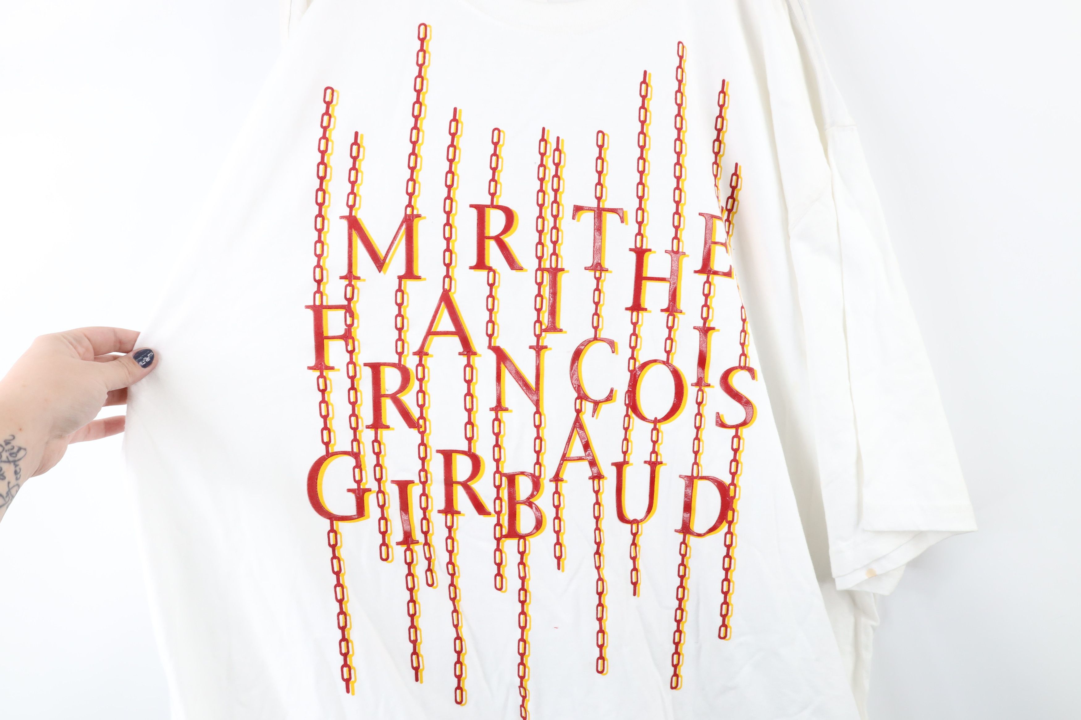 Marithe + Francois Girbaud × Vintage NOS Vintage 90s Marithe Francois Girbaud Link T-Shirt White Size US XXL / EU 58 / 5 - 7 Thumbnail
