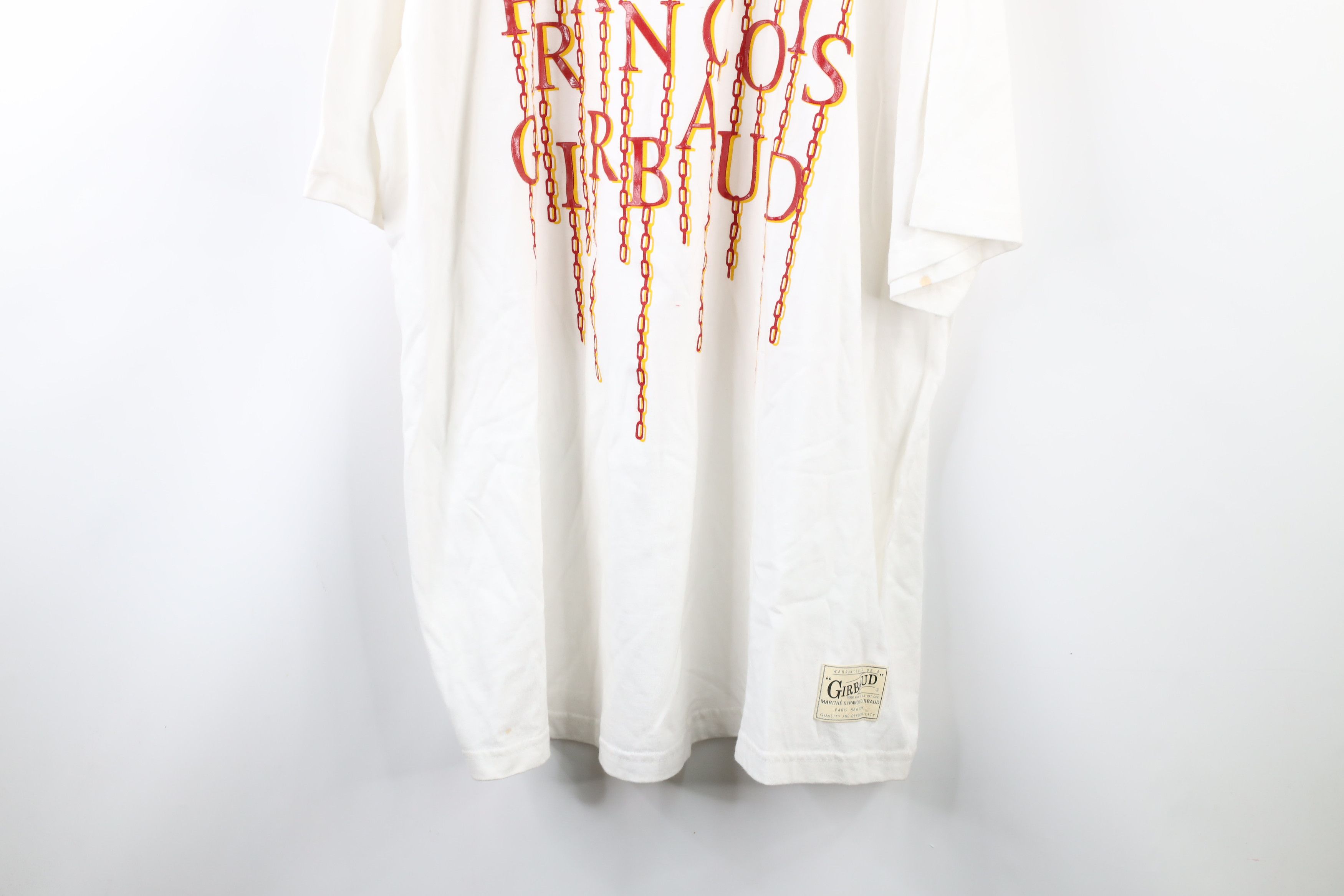 Marithe + Francois Girbaud × Vintage NOS Vintage 90s Marithe Francois Girbaud Link T-Shirt White Size US XXL / EU 58 / 5 - 3 Thumbnail