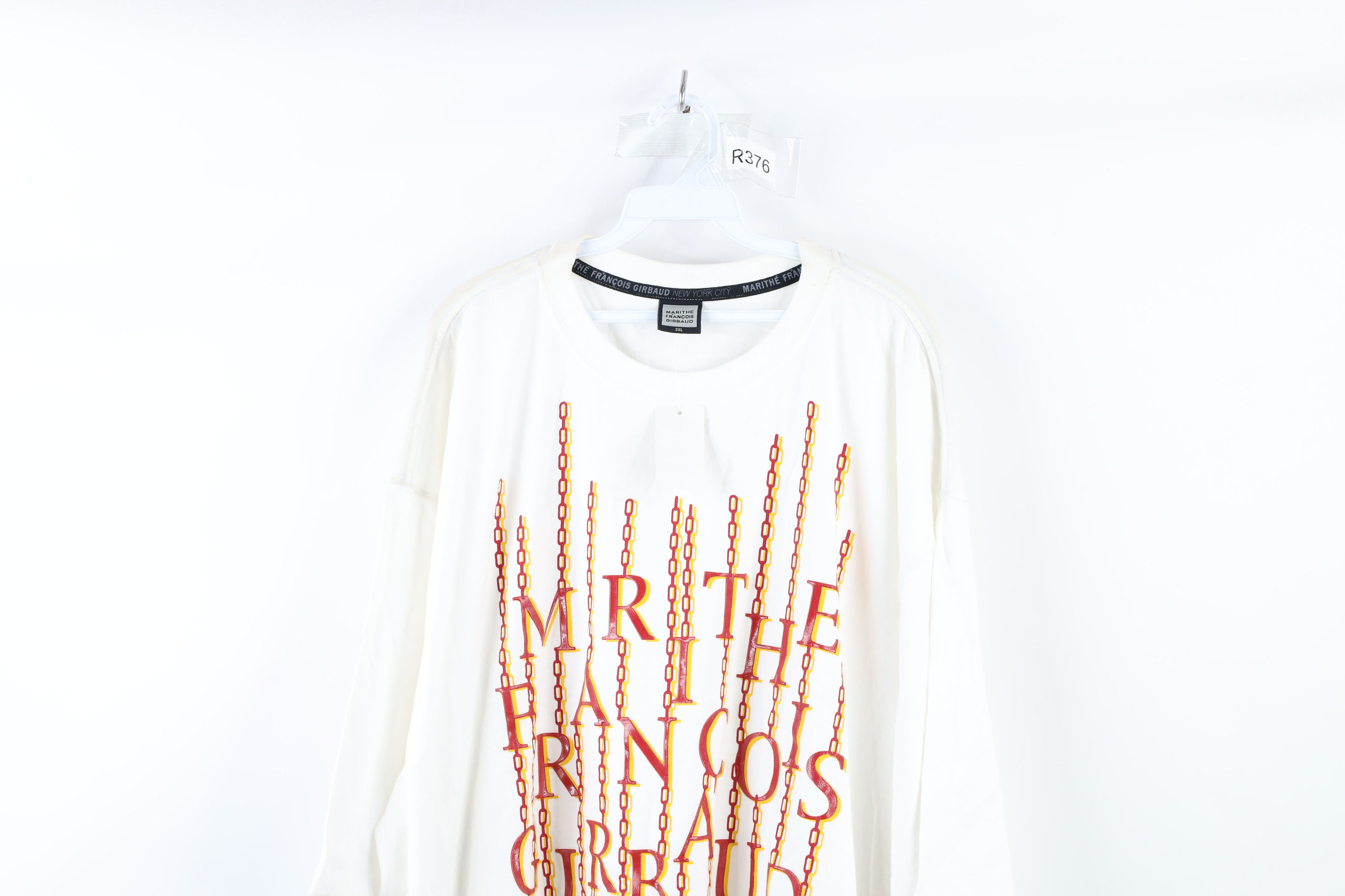 Marithe + Francois Girbaud × Vintage NOS Vintage 90s Marithe Francois Girbaud Link T-Shirt White Size US XXL / EU 58 / 5 - 2 Thumbnail
