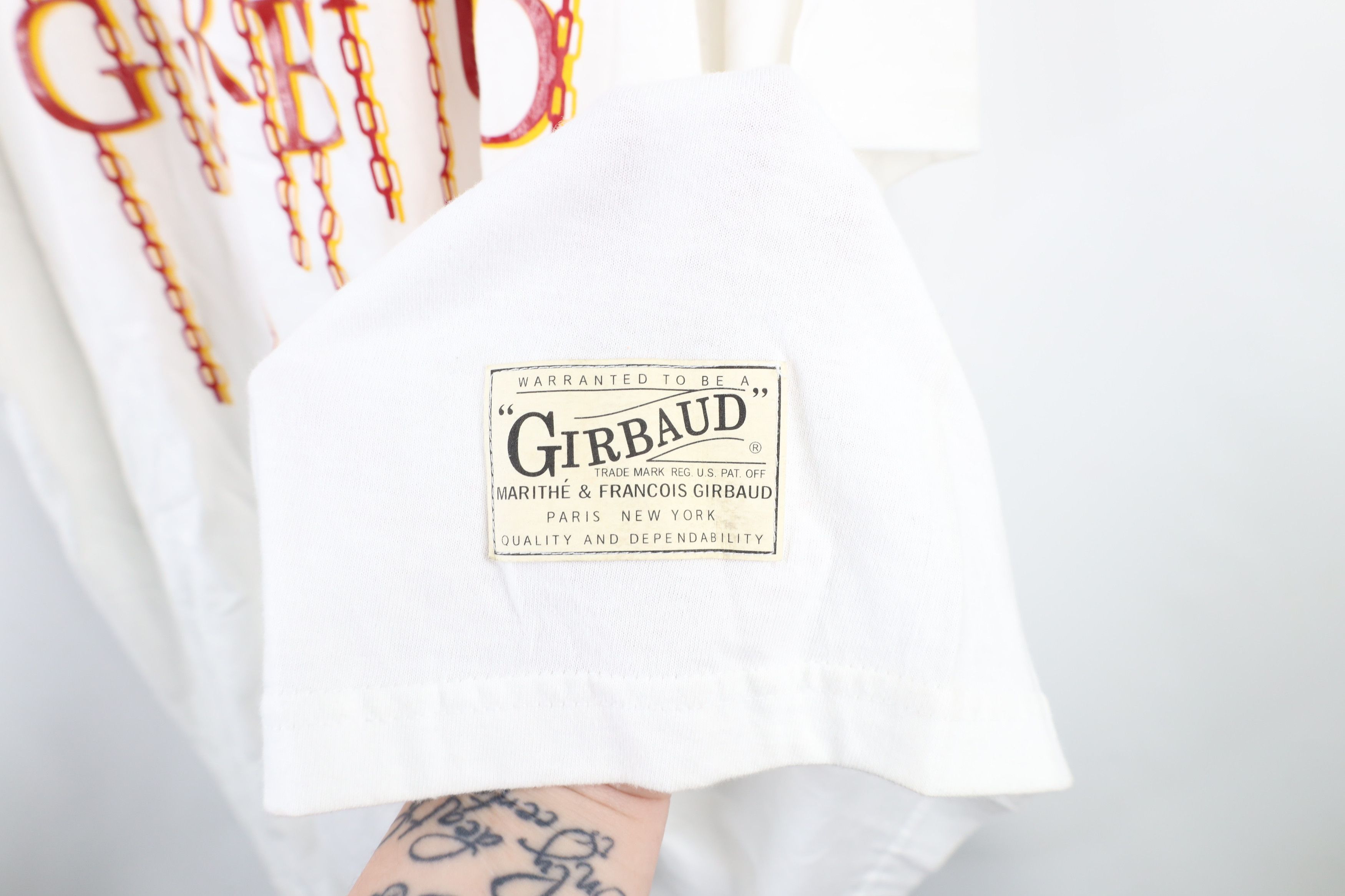 Marithe + Francois Girbaud × Vintage NOS Vintage 90s Marithe Francois Girbaud Link T-Shirt White Size US XXL / EU 58 / 5 - 4 Thumbnail
