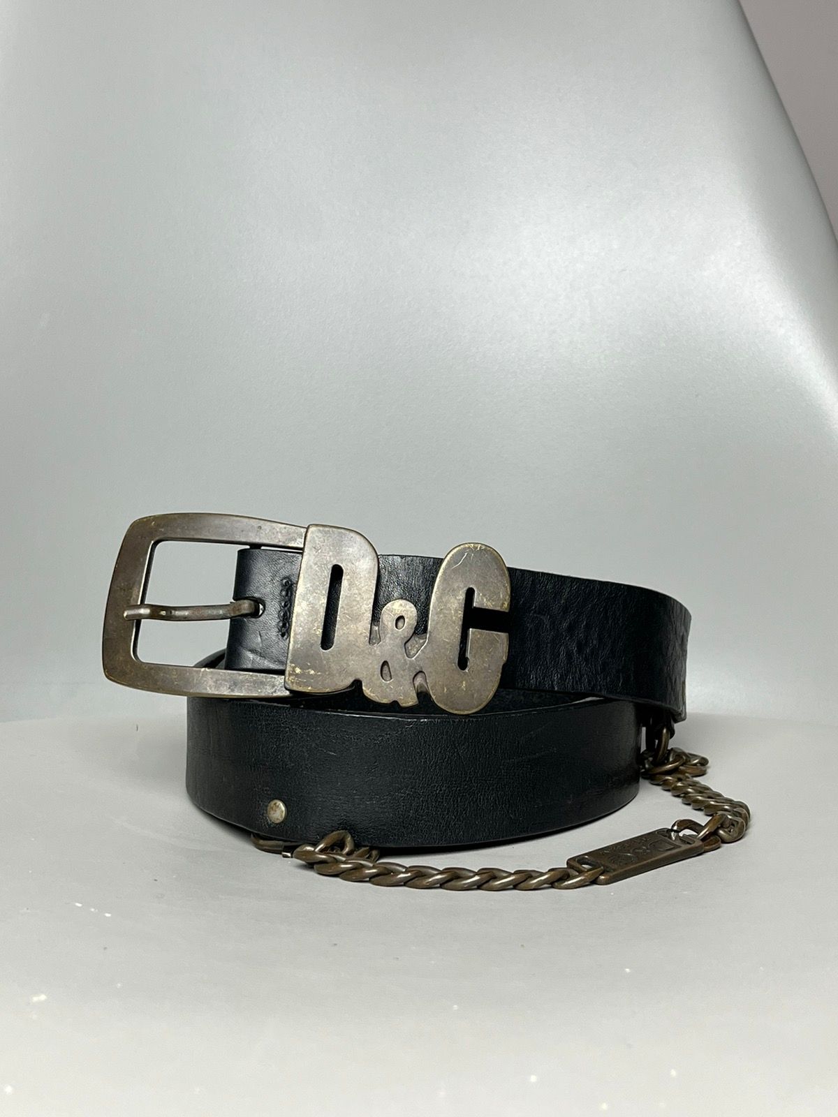 Pre-owned Dolce & Gabbana Dg Dolce&gabbana Belt With Chain Vintage In Black