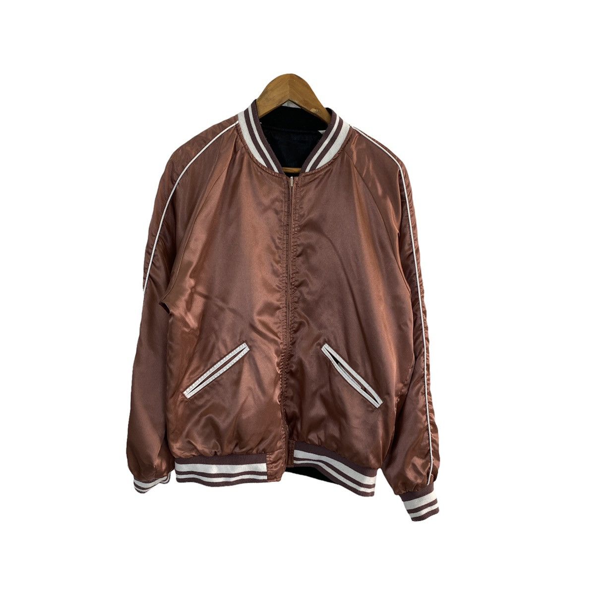 Japanese Brand 🔥LAST PRICE🔥 Browny Vintage Reversible Bomber Jacket Size US L / EU 52-54 / 3 - 2 Thumbnail