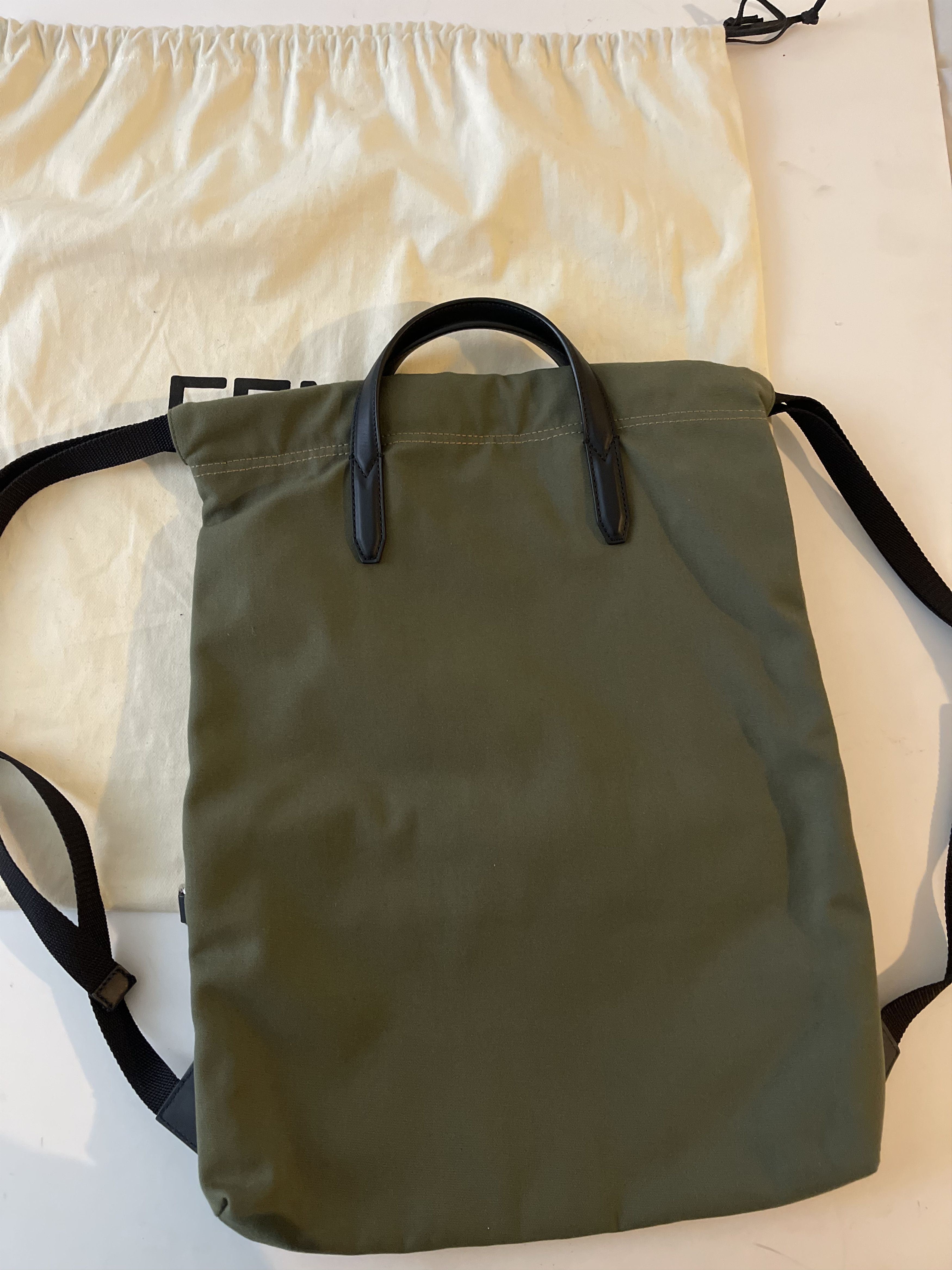 Fendi Fendi Men's Angry Eyes Motif Canvas & Leather Backpack Tote Size ONE SIZE - 4 Thumbnail