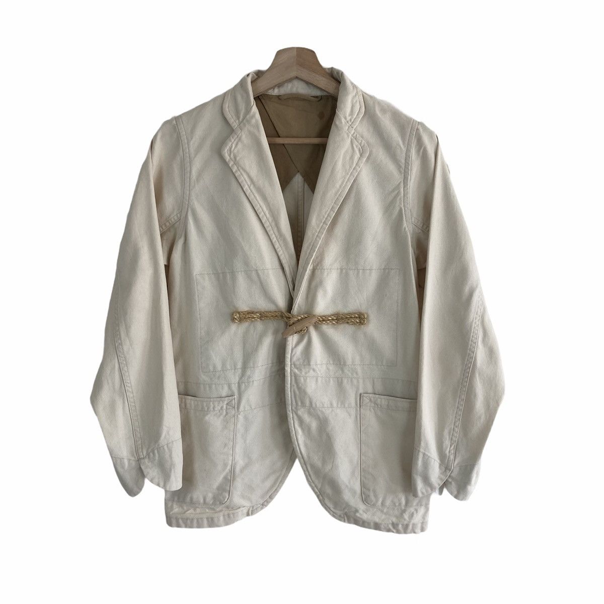 Kapital Kapital Single Wooden Toggle White Blazer/Coat Size US XS / EU 42 / 0 - 1 Thumbnail