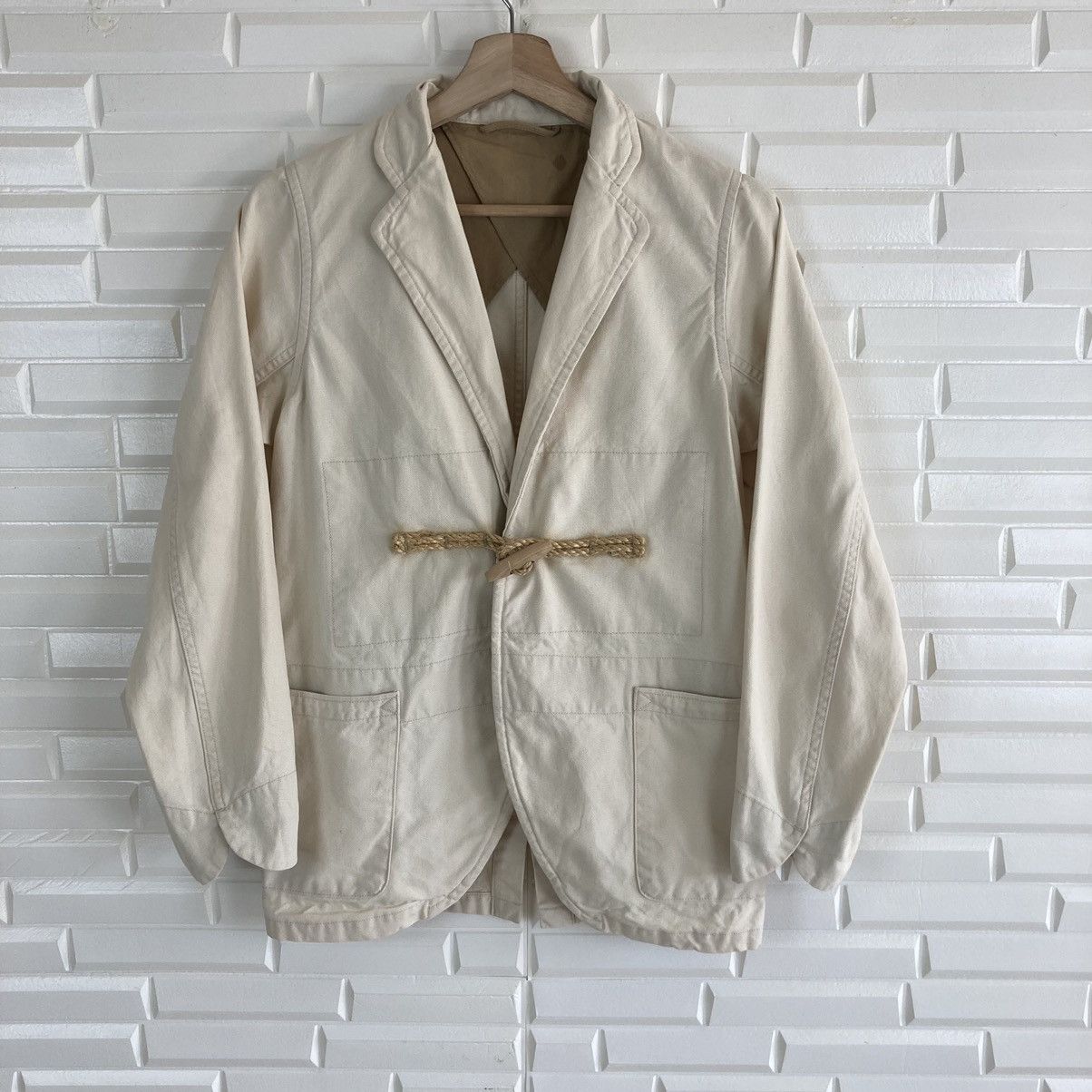 Kapital Kapital Single Wooden Toggle White Blazer/Coat Size US XS / EU 42 / 0 - 2 Thumbnail
