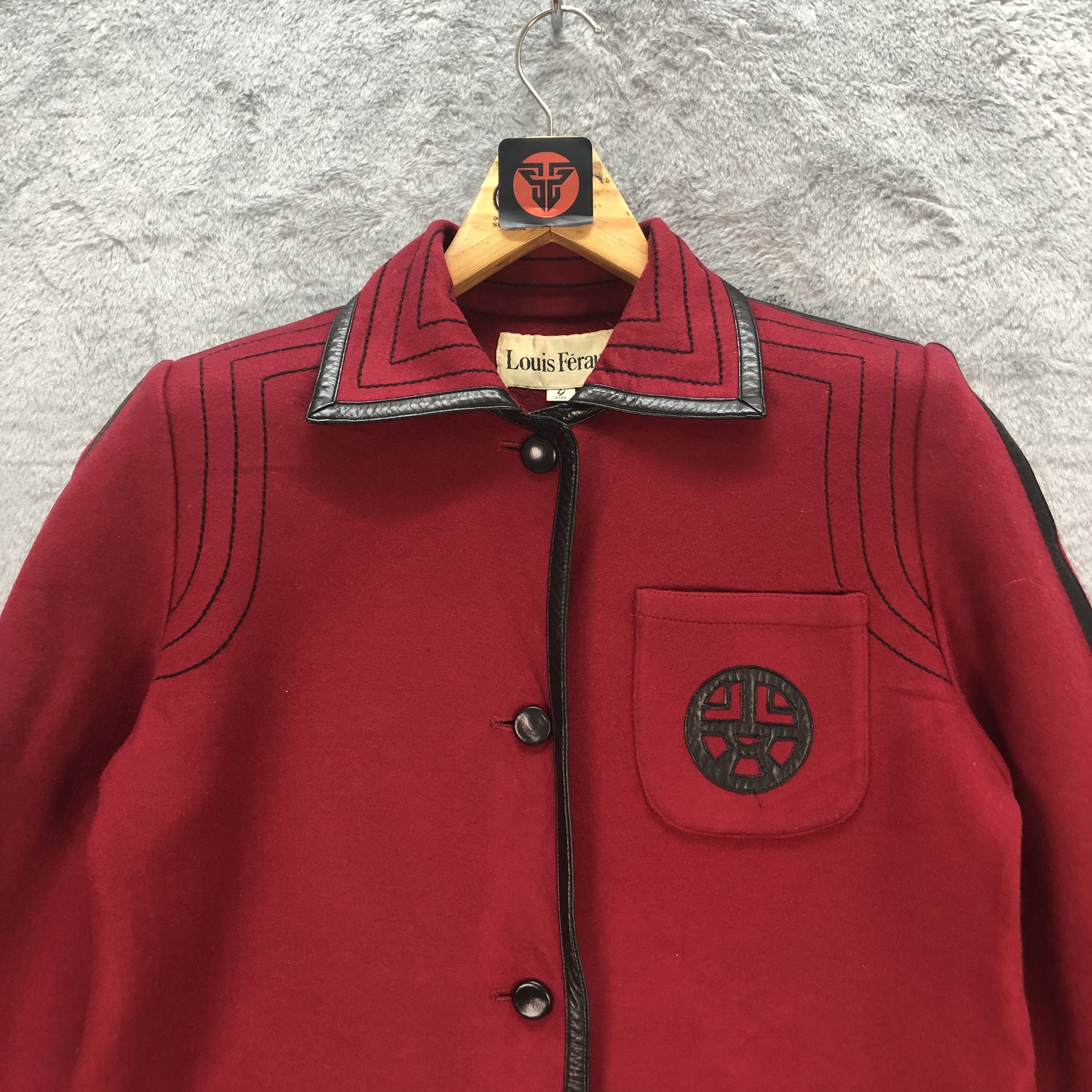 Japanese Brand LOUIS FERAUD RED LONG COAT #6657-78 Size M / US 6-8 / IT 42-44 - 2 Thumbnail