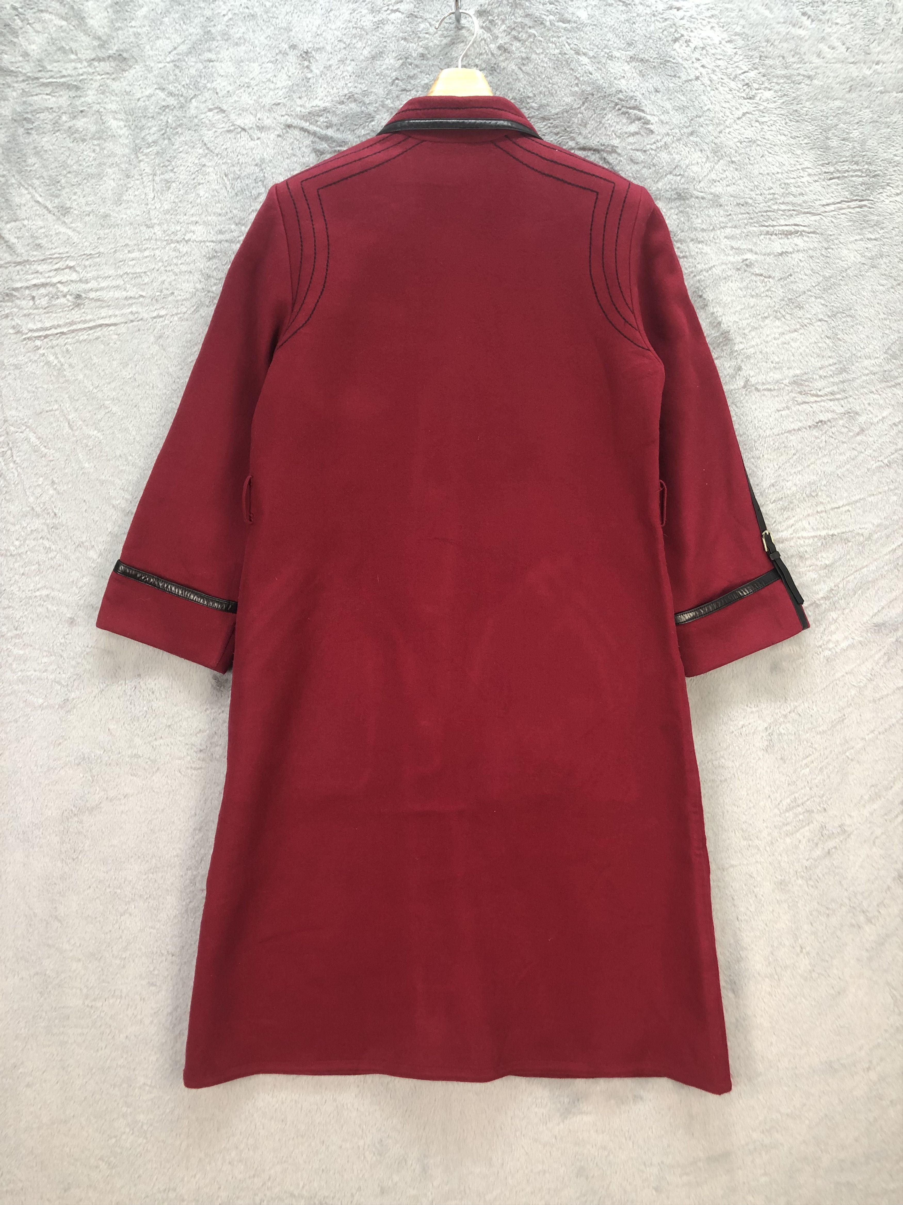 Japanese Brand LOUIS FERAUD RED LONG COAT #6657-78 Size M / US 6-8 / IT 42-44 - 12 Thumbnail