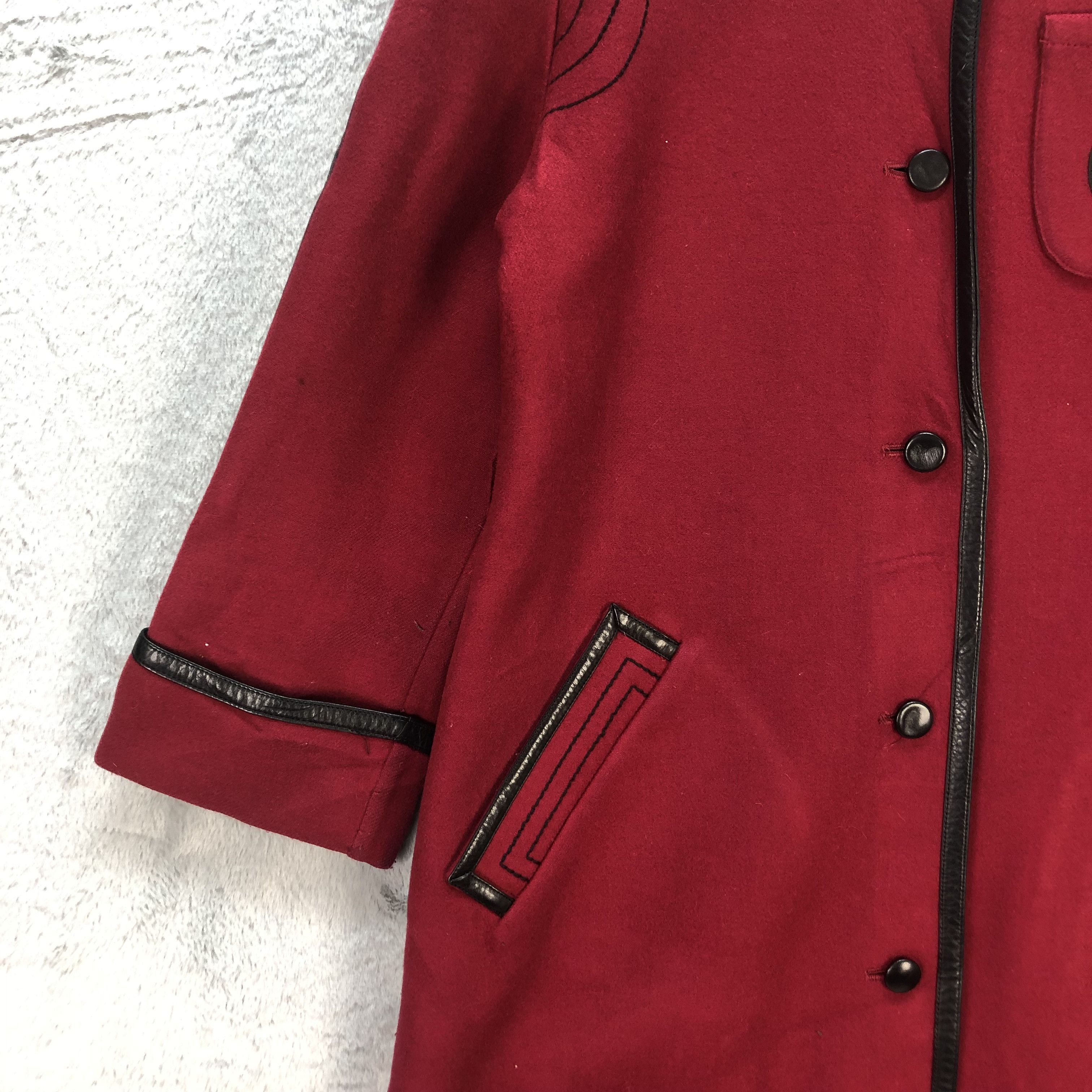 Japanese Brand LOUIS FERAUD RED LONG COAT #6657-78 Size M / US 6-8 / IT 42-44 - 5 Thumbnail