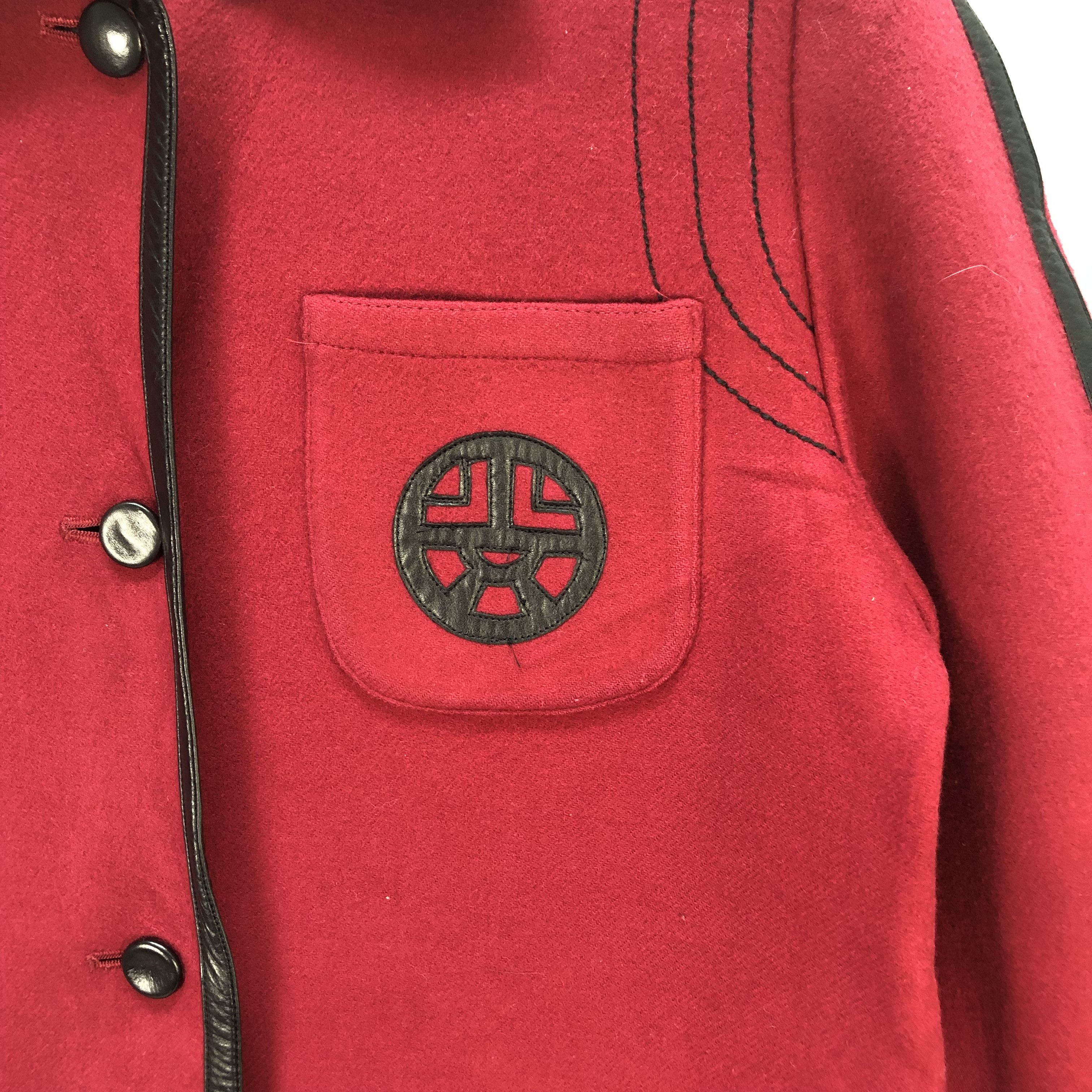 Japanese Brand LOUIS FERAUD RED LONG COAT #6657-78 Size M / US 6-8 / IT 42-44 - 3 Thumbnail