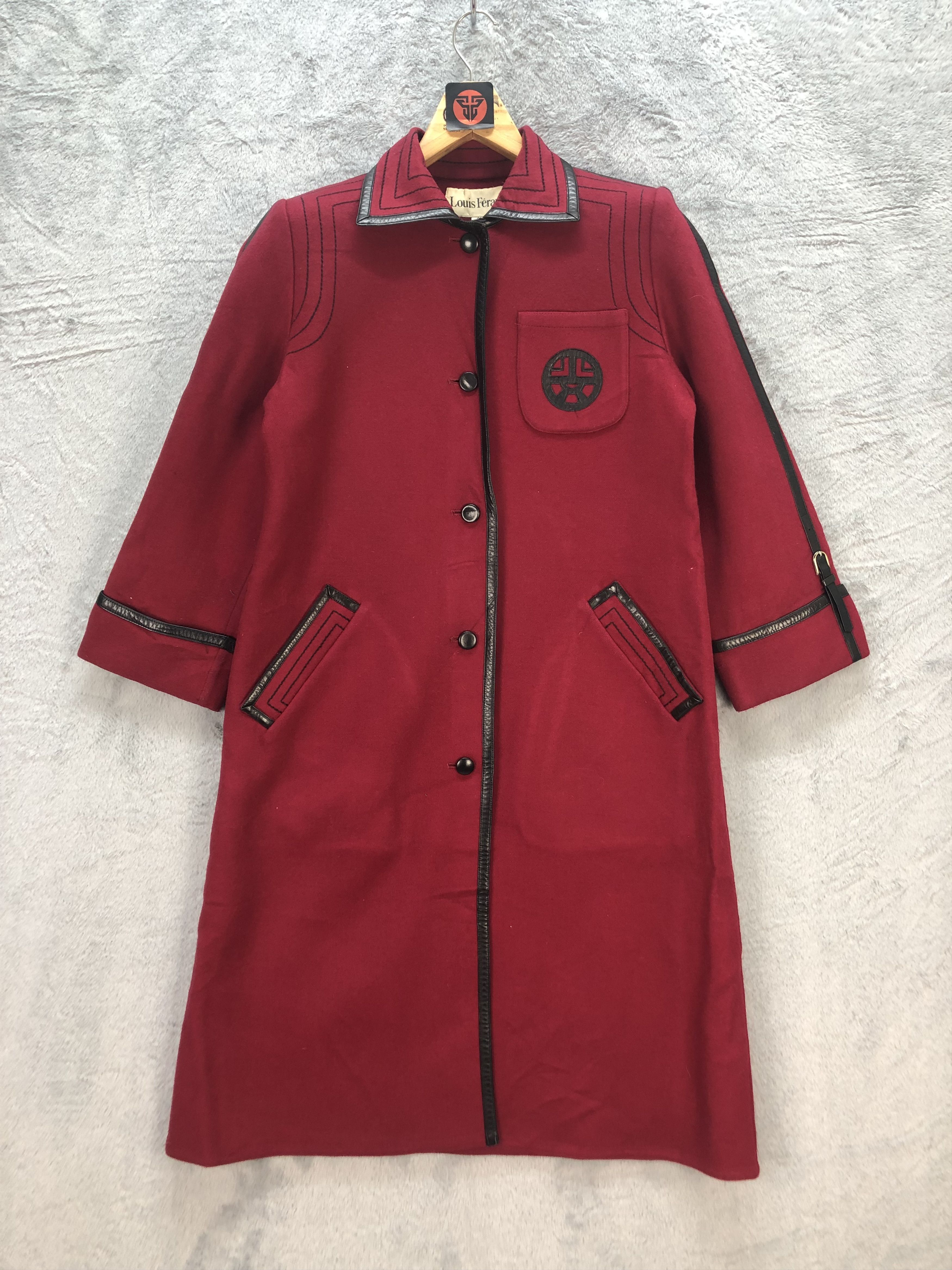 Japanese Brand LOUIS FERAUD RED LONG COAT #6657-78 Size M / US 6-8 / IT 42-44 - 1 Thumbnail