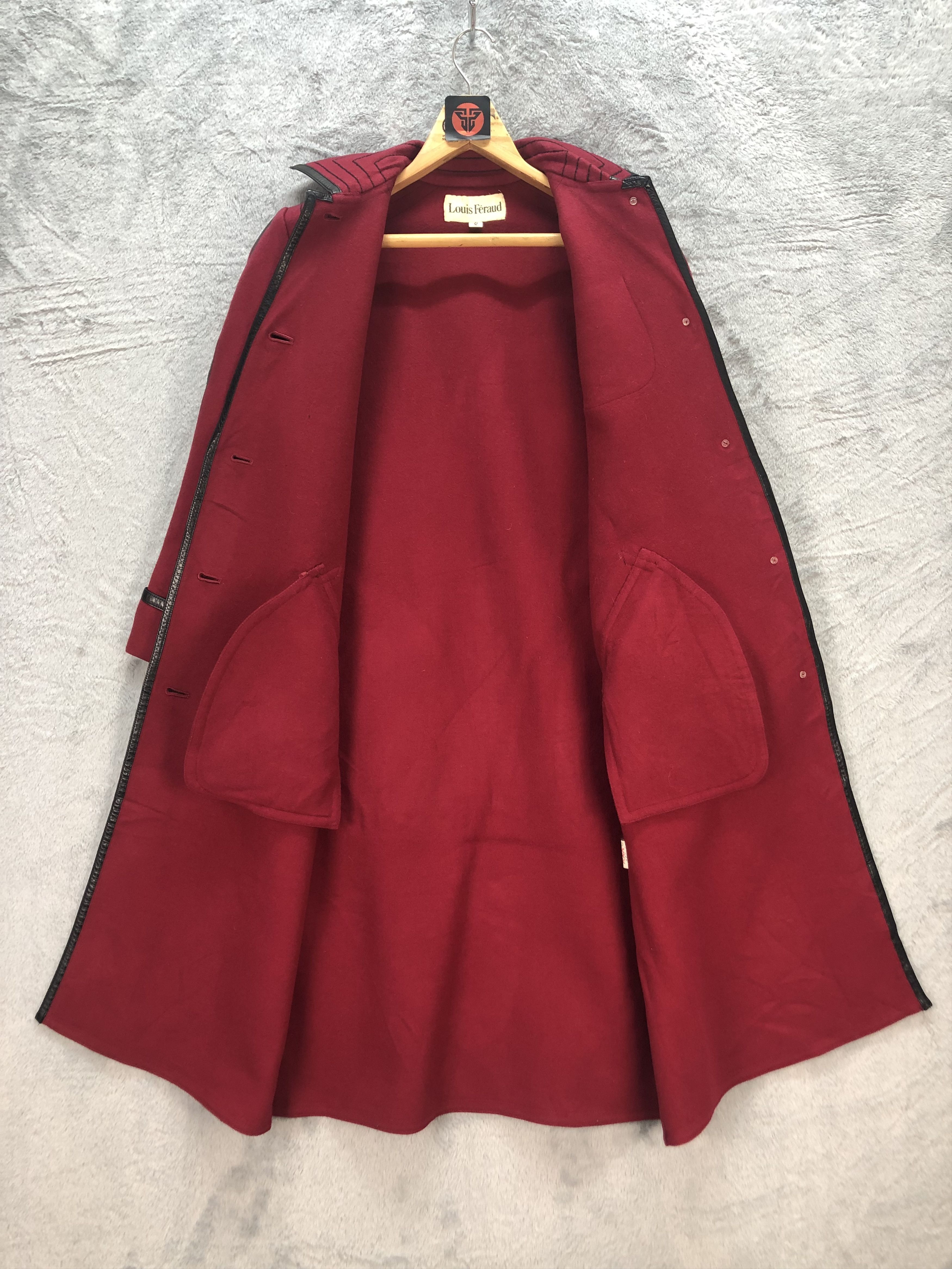 Japanese Brand LOUIS FERAUD RED LONG COAT #6657-78 Size M / US 6-8 / IT 42-44 - 8 Thumbnail