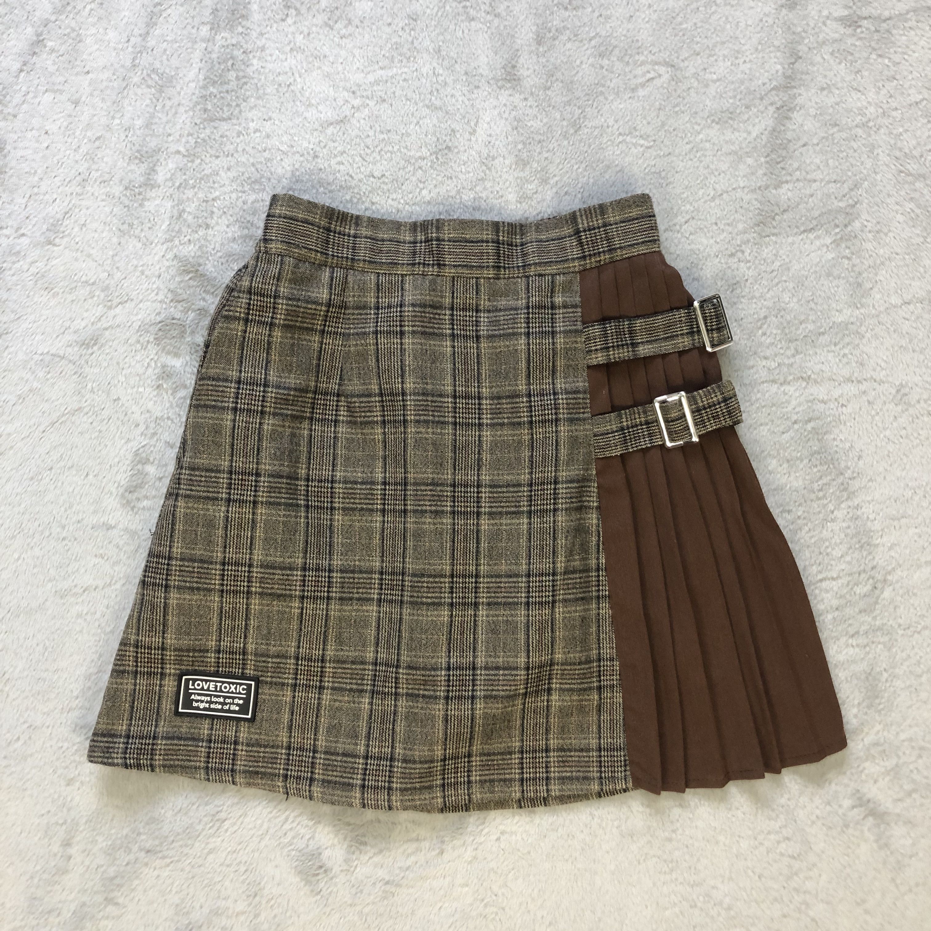 Japanese Brand LOVE TOXIC TARTAN CHECKED PLAID MINI SKIRT #6665-78 Size 27" / US 4 / IT 40 - 1 Thumbnail
