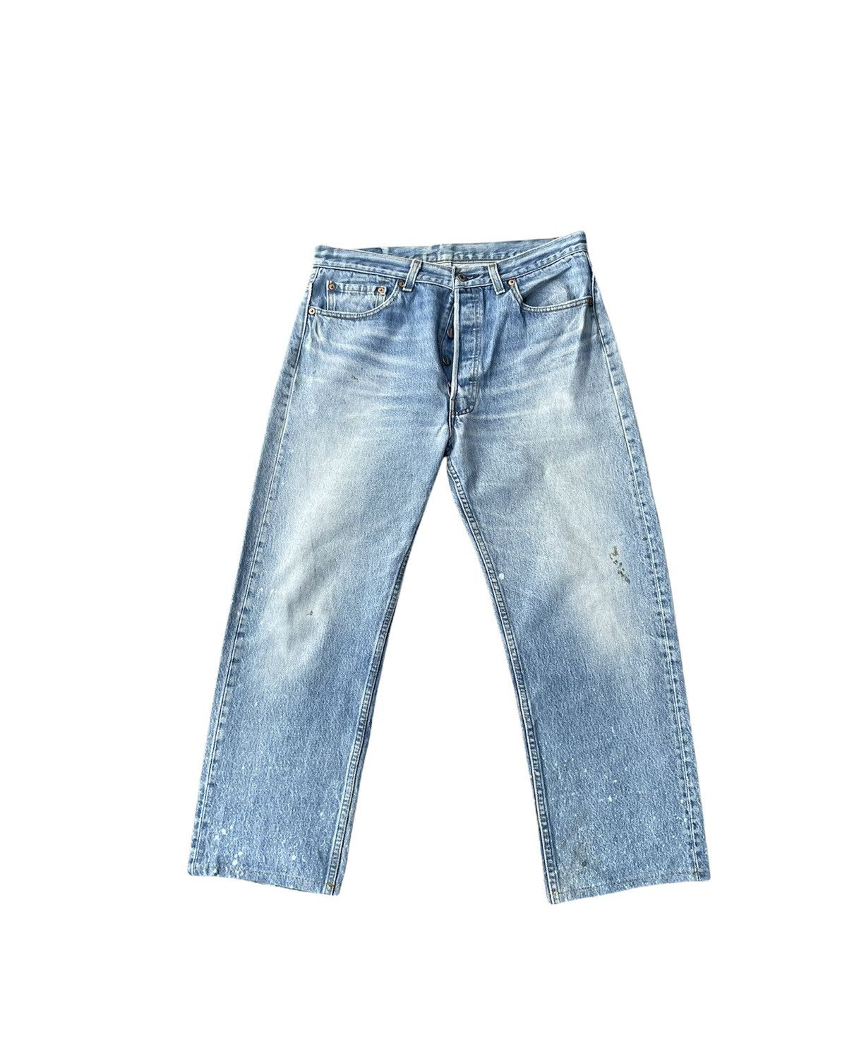 Levi's Vintage Levi’s 501 e 1991 Usa Aging Faded Distressed Denim Size US 33 - 1 Thumbnail