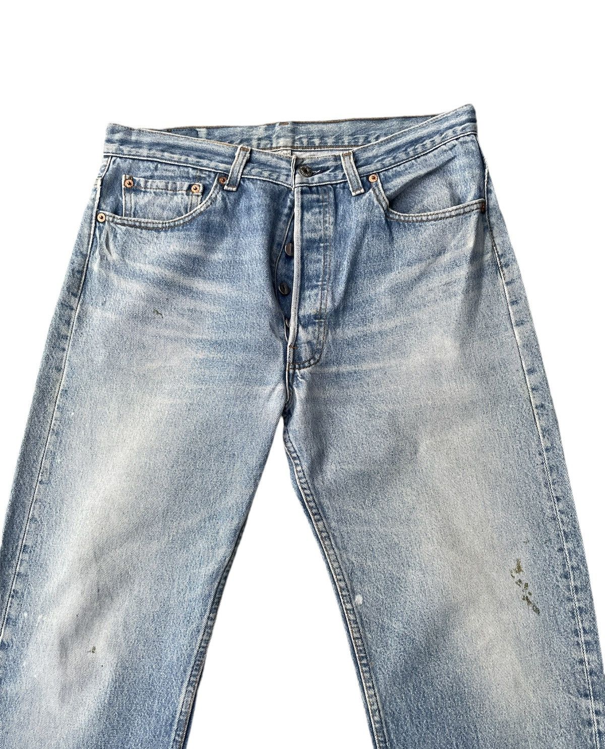 Levi's Vintage Levi’s 501 e 1991 Usa Aging Faded Distressed Denim Size US 33 - 5 Thumbnail
