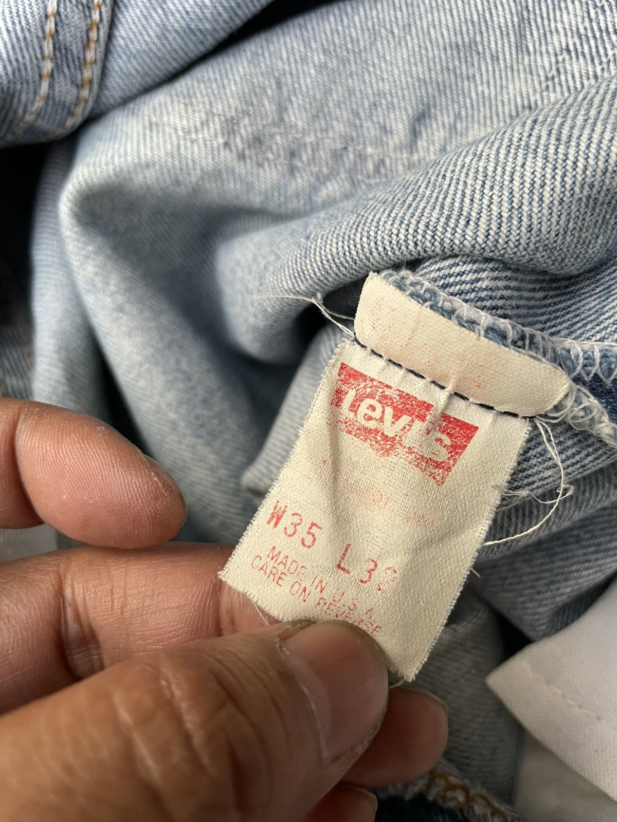 Levi's Vintage Levi’s 501 e 1991 Usa Aging Faded Distressed Denim Size US 33 - 17 Thumbnail
