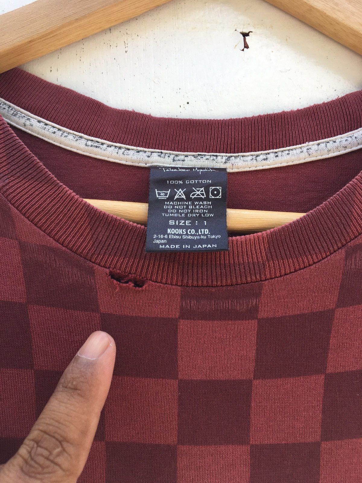 Number (N)ine Rare Number (N)ine Checkered Distressed T-Shirt Size US S / EU 44-46 / 1 - 11 Thumbnail