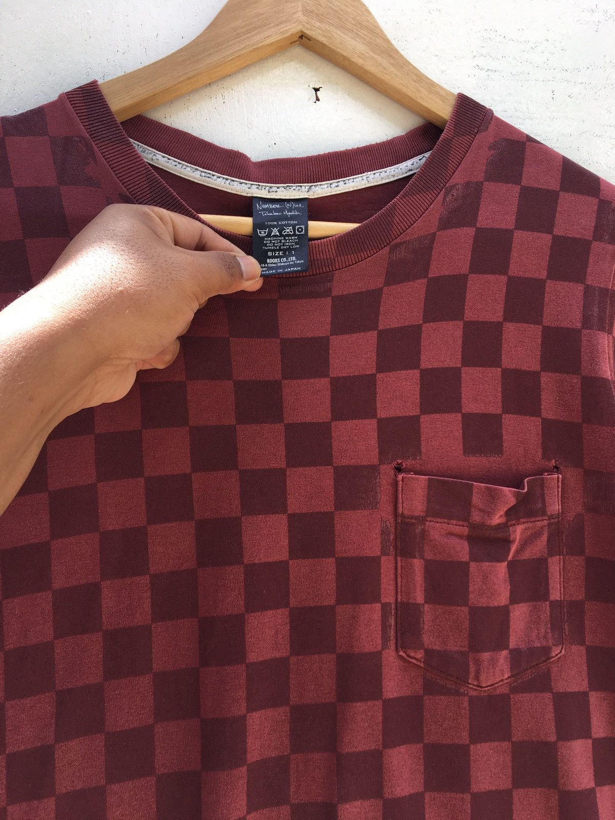 Number (N)ine Rare Number (N)ine Checkered Distressed T-Shirt Size US S / EU 44-46 / 1 - 8 Thumbnail