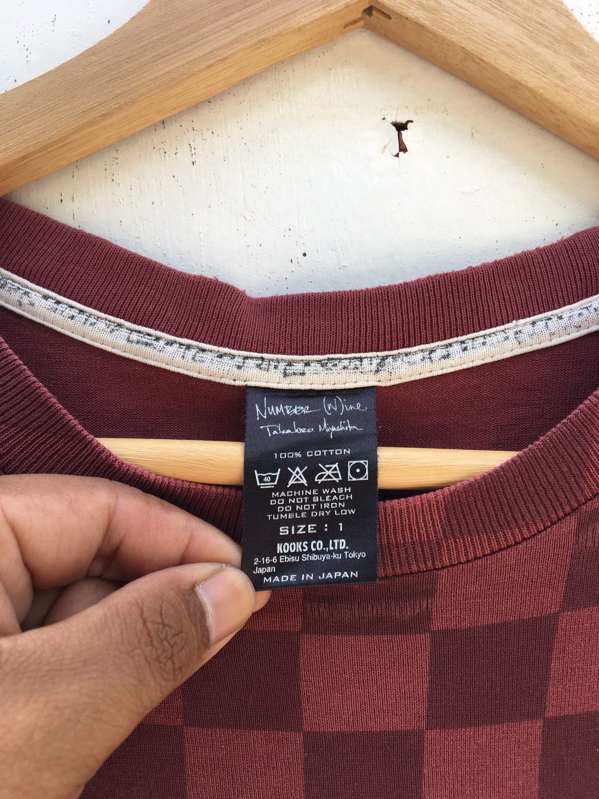 Number (N)ine Rare Number (N)ine Checkered Distressed T-Shirt Size US S / EU 44-46 / 1 - 9 Thumbnail
