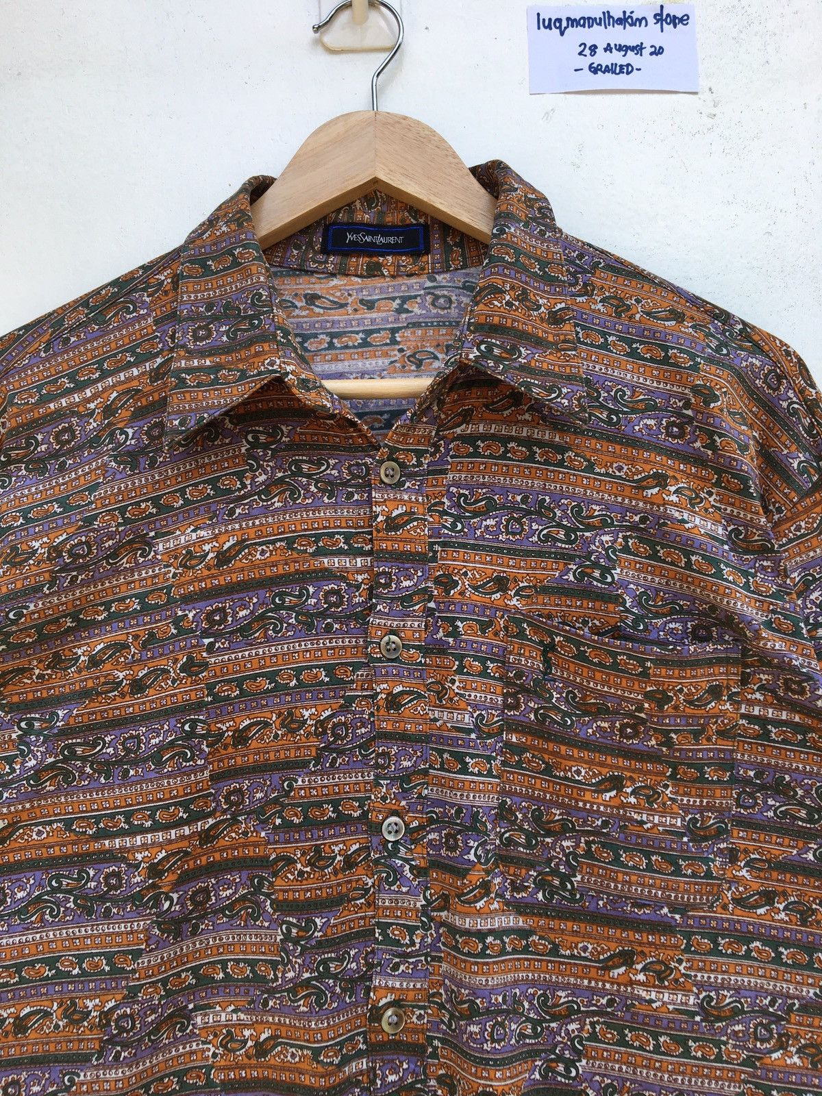 Yves Saint Laurent Vtg 90s Yves Saint Laurent Paisley Unique Design Longsleeve Size US L / EU 52-54 / 3 - 4 Thumbnail