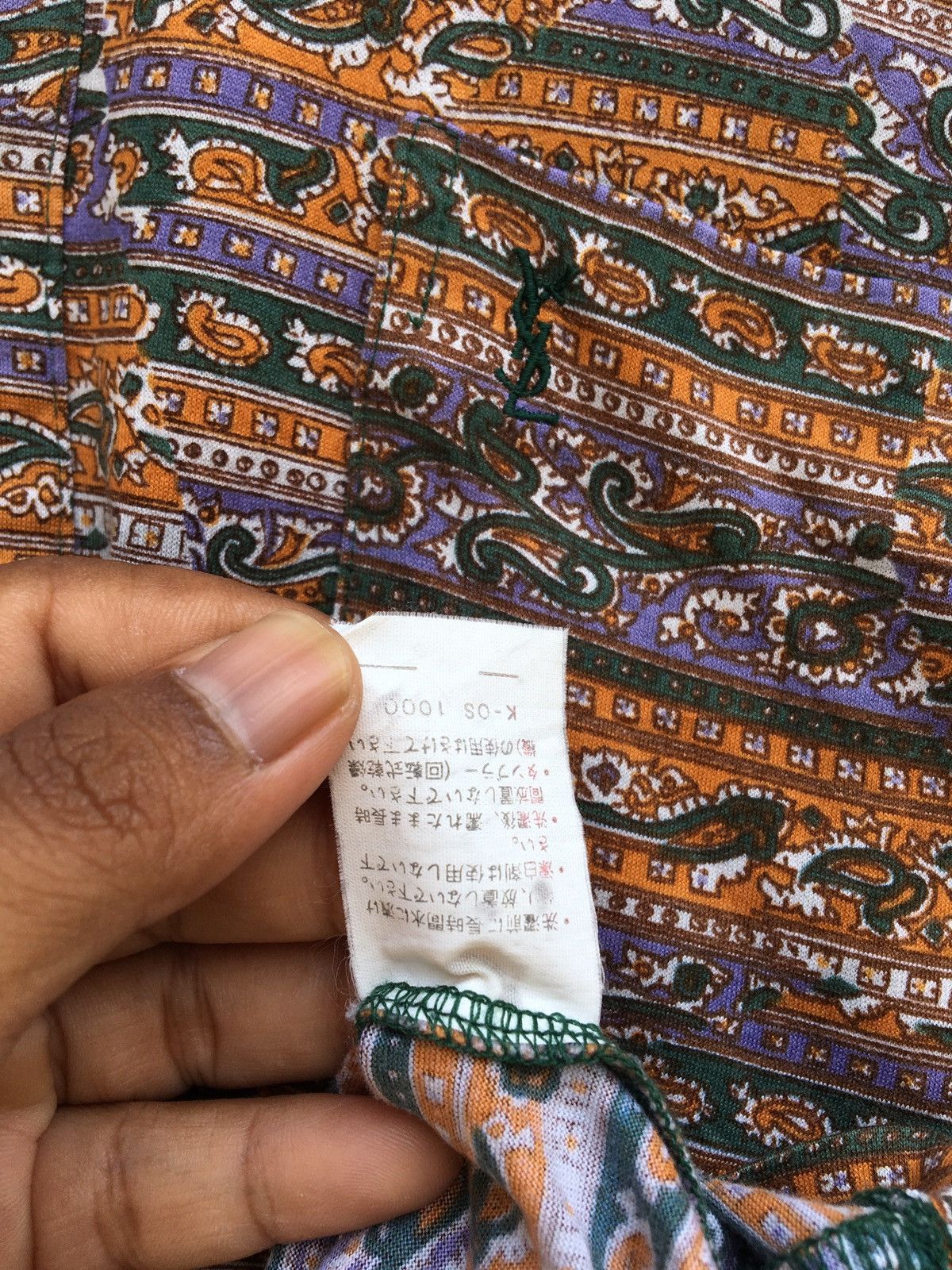 Yves Saint Laurent Vtg 90s Yves Saint Laurent Paisley Unique Design Longsleeve Size US L / EU 52-54 / 3 - 8 Thumbnail