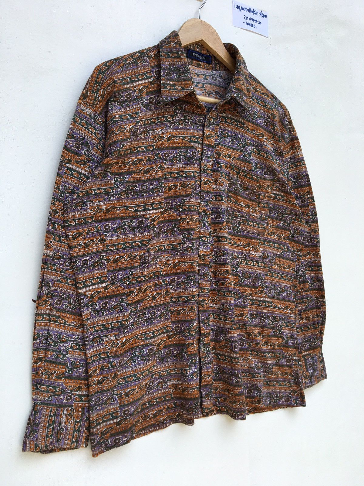 Yves Saint Laurent Vtg 90s Yves Saint Laurent Paisley Unique Design Longsleeve Size US L / EU 52-54 / 3 - 2 Thumbnail