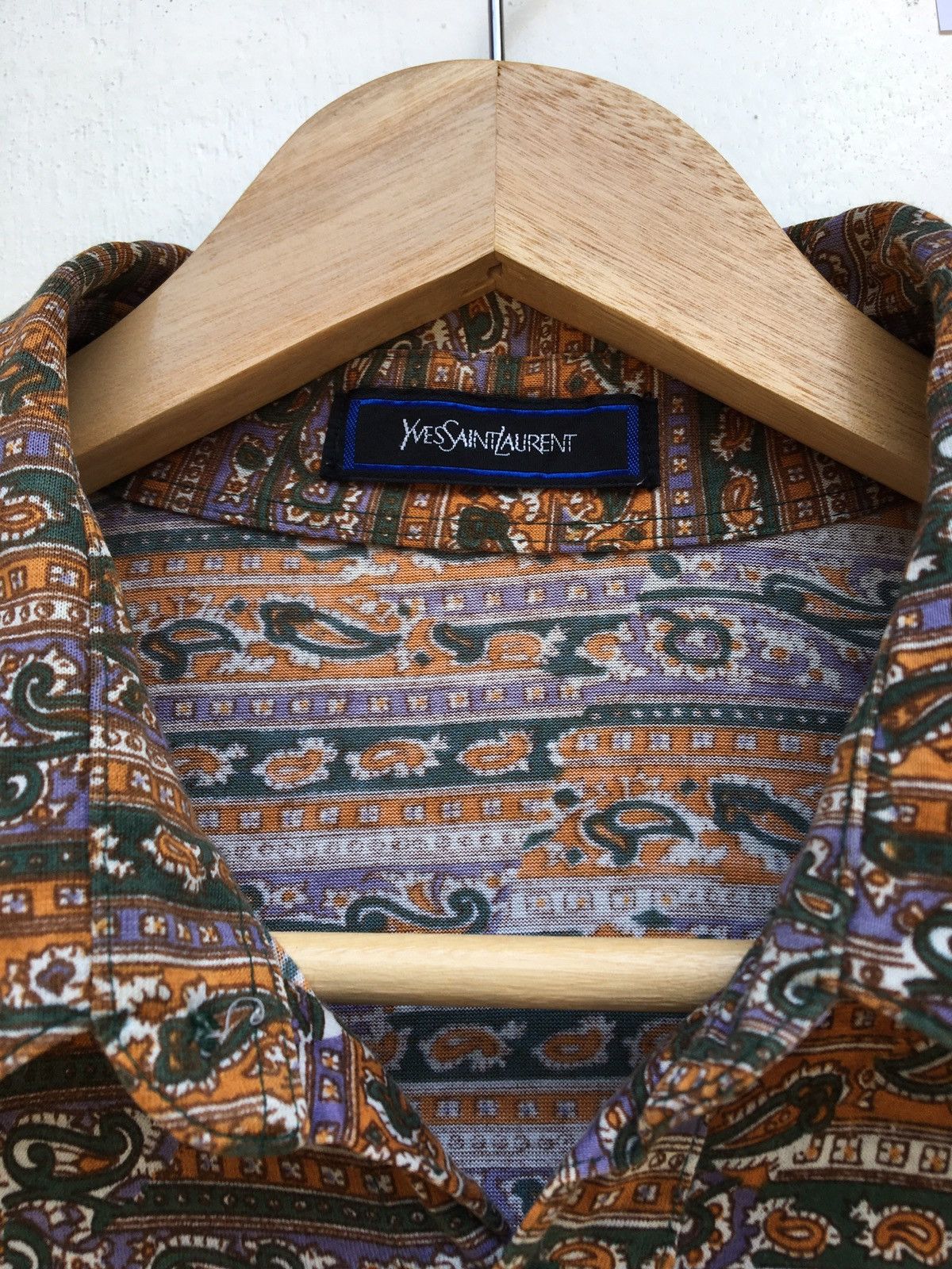 Yves Saint Laurent Vtg 90s Yves Saint Laurent Paisley Unique Design Longsleeve Size US L / EU 52-54 / 3 - 6 Thumbnail
