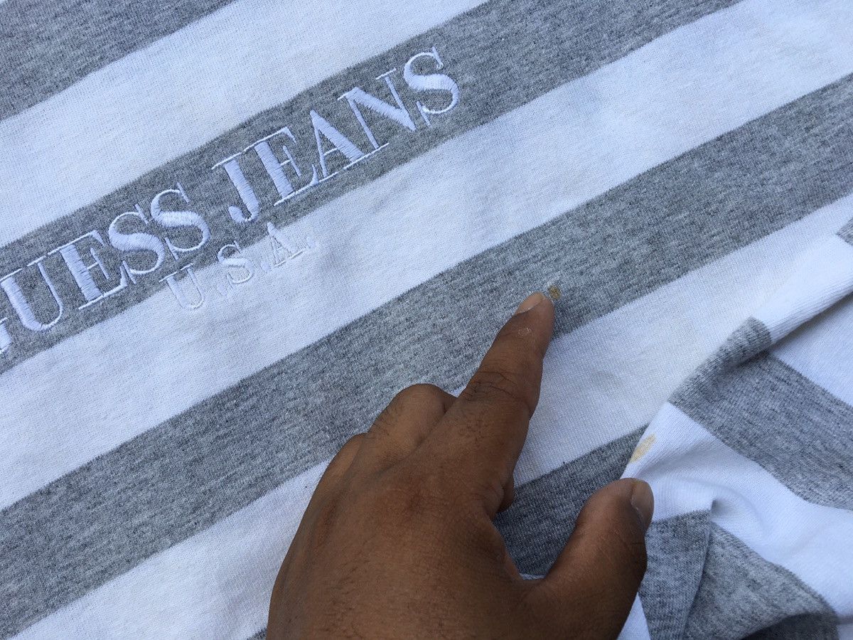 Guess Vintage 90s Guess Jeans Embroidered Striped Tee Size US M / EU 48-50 / 2 - 23 Thumbnail