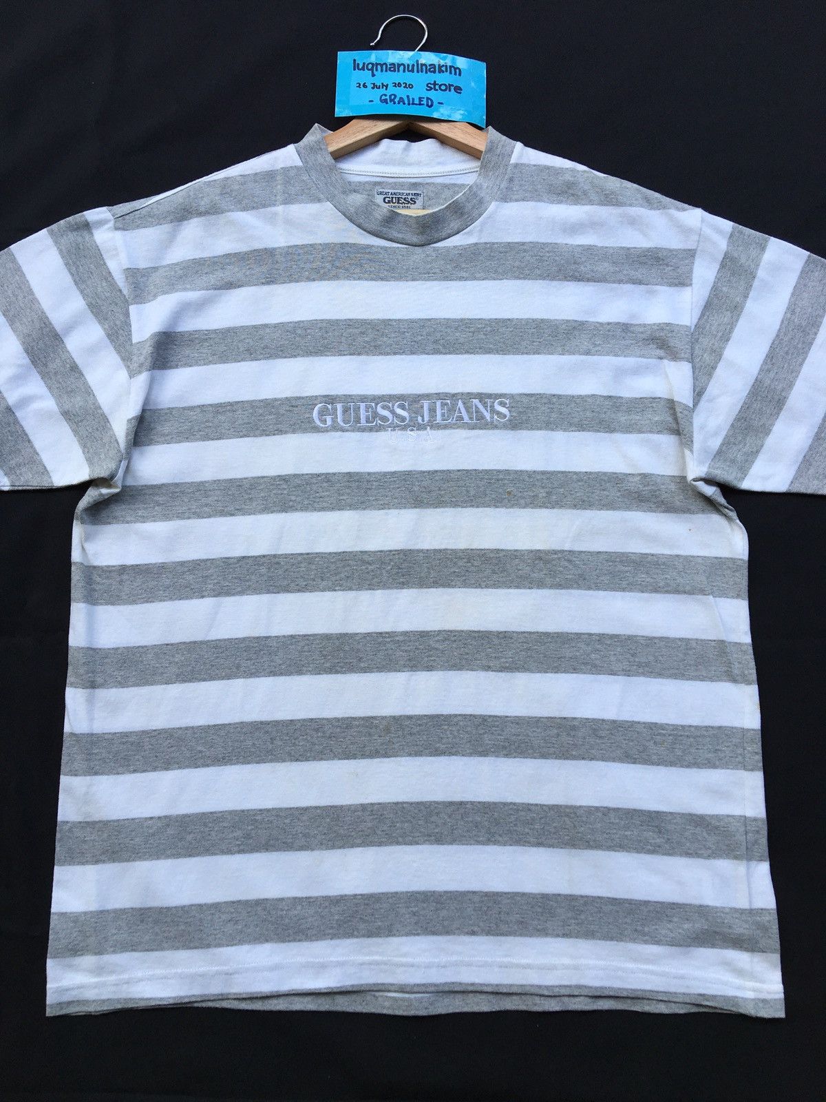 Guess Vintage 90s Guess Jeans Embroidered Striped Tee Size US M / EU 48-50 / 2 - 6 Thumbnail