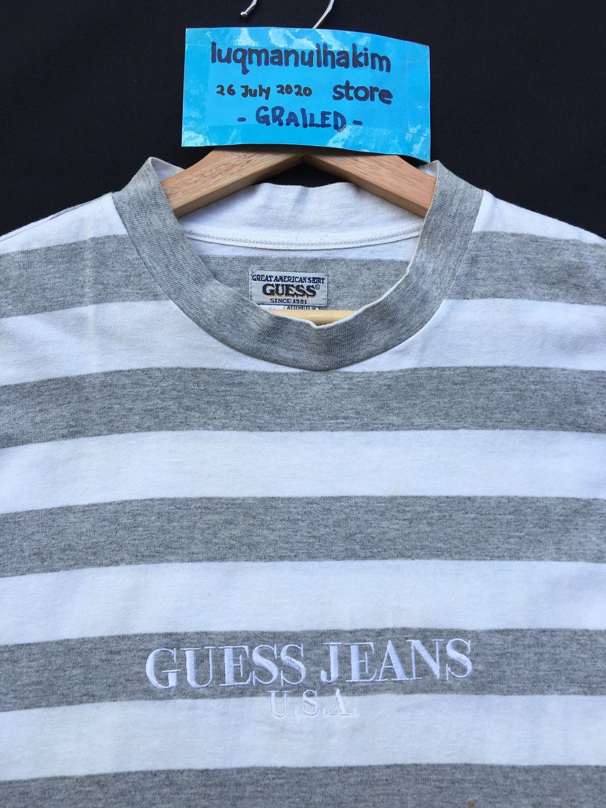 Guess Vintage 90s Guess Jeans Embroidered Striped Tee Size US M / EU 48-50 / 2 - 8 Thumbnail