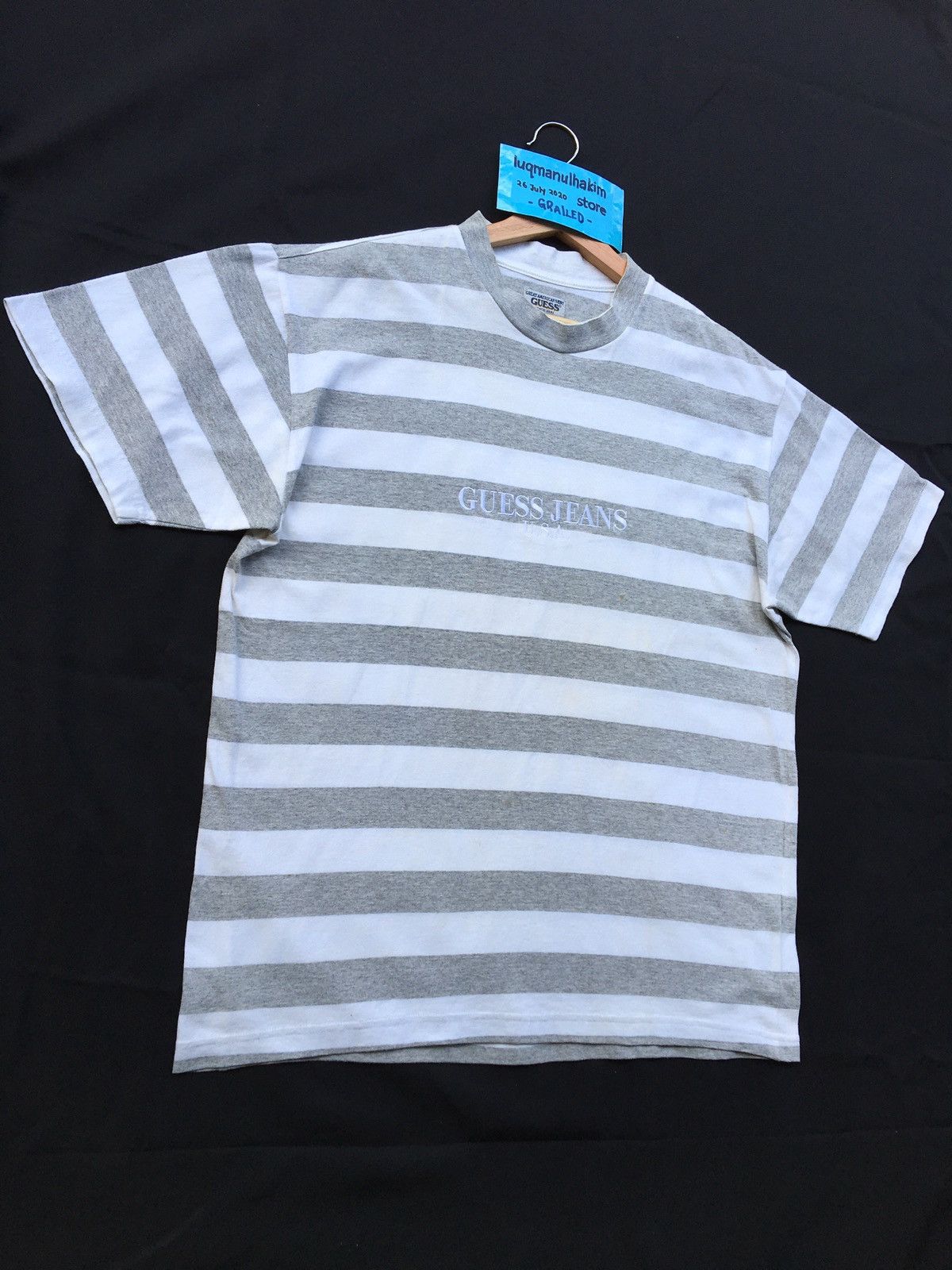 Guess Vintage 90s Guess Jeans Embroidered Striped Tee Size US M / EU 48-50 / 2 - 4 Thumbnail