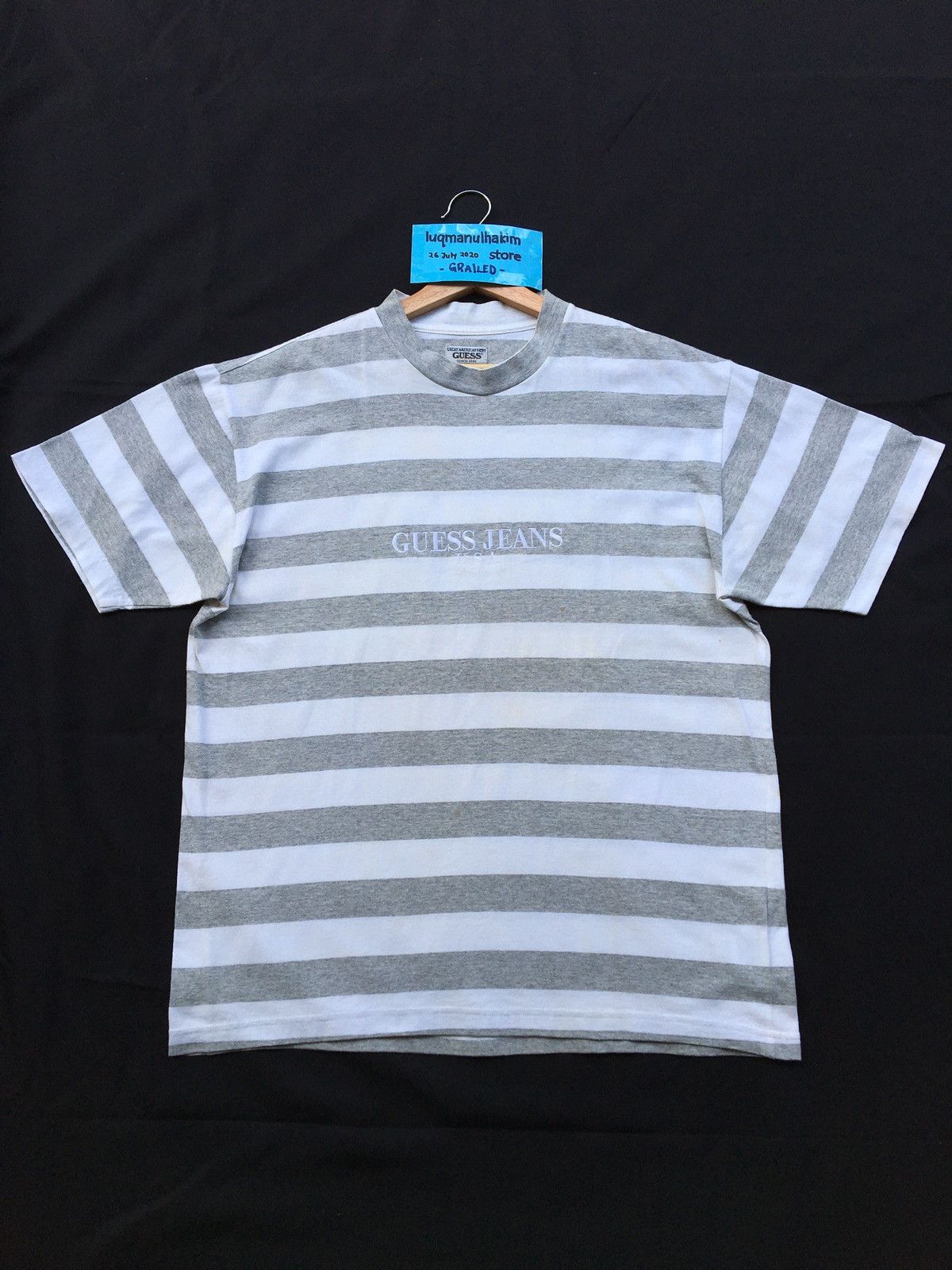Guess Vintage 90s Guess Jeans Embroidered Striped Tee Size US M / EU 48-50 / 2 - 3 Thumbnail