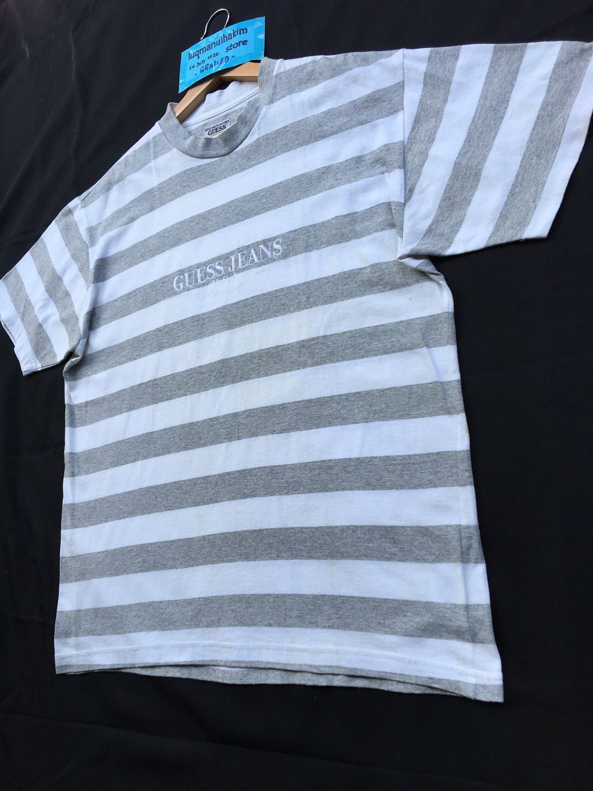 Guess Vintage 90s Guess Jeans Embroidered Striped Tee Size US M / EU 48-50 / 2 - 5 Thumbnail