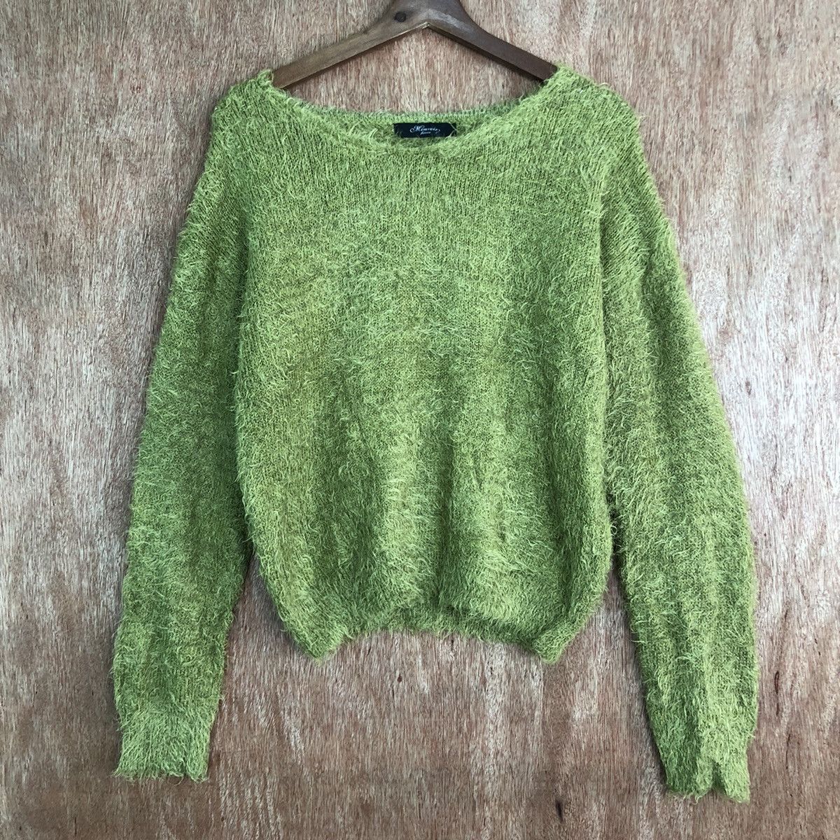 Homespun Knitwear DL Mouncing Homme Green Mohair shag shaggy Knitwear #c404 Size M / US 6-8 / IT 42-44 - 1 Thumbnail