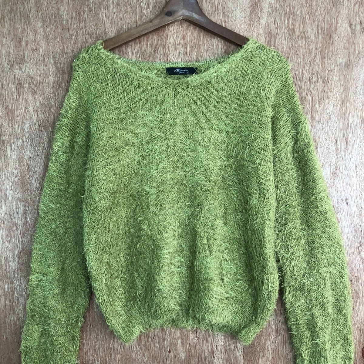 Homespun Knitwear DL Mouncing Homme Green Mohair shag shaggy Knitwear #c404 Size M / US 6-8 / IT 42-44 - 3 Thumbnail