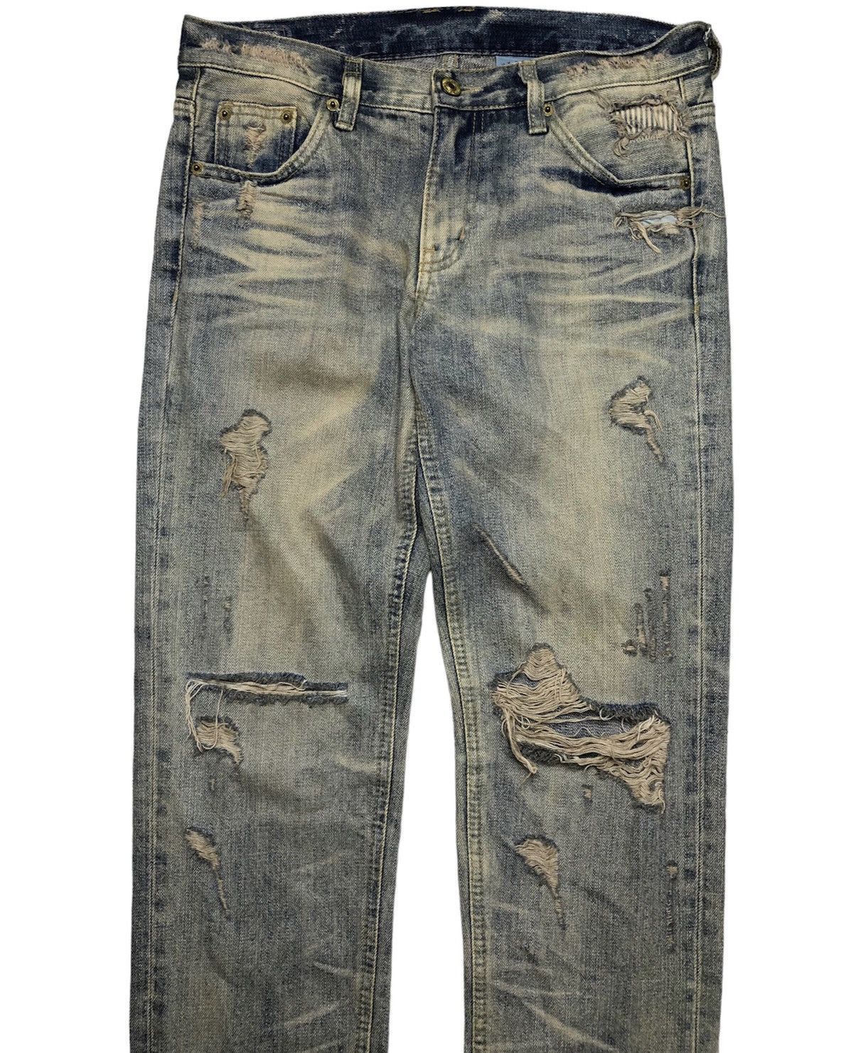Japanese Brand Distressed dirty denim jeans Size US 30 / EU 46 - 3 Thumbnail