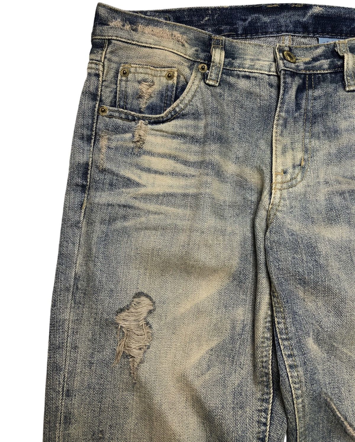Japanese Brand Distressed dirty denim jeans Size US 30 / EU 46 - 5 Thumbnail