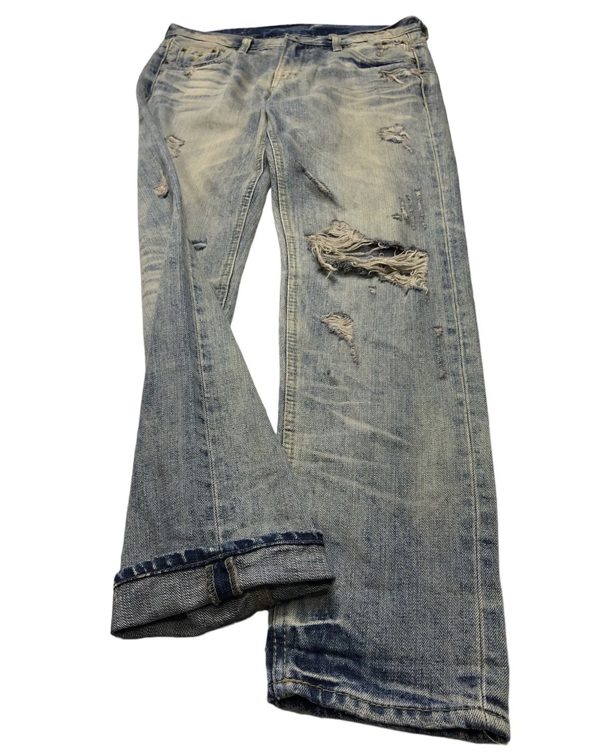 Japanese Brand Distressed dirty denim jeans Size US 30 / EU 46 - 7 Thumbnail