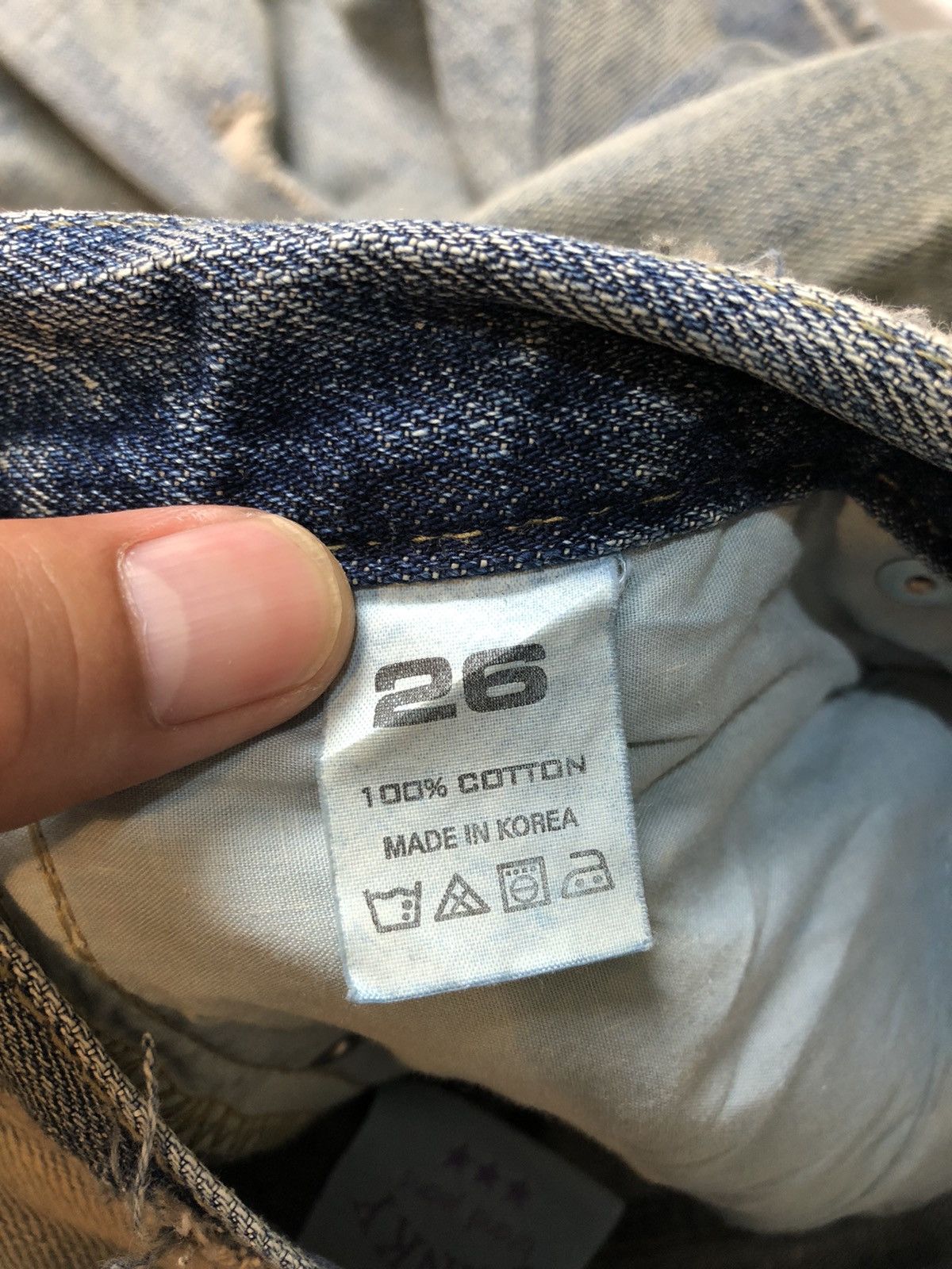 Japanese Brand Distressed dirty denim jeans Size US 30 / EU 46 - 16 Thumbnail