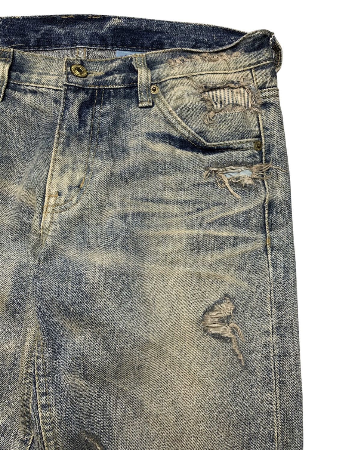 Japanese Brand Distressed dirty denim jeans Size US 30 / EU 46 - 4 Thumbnail