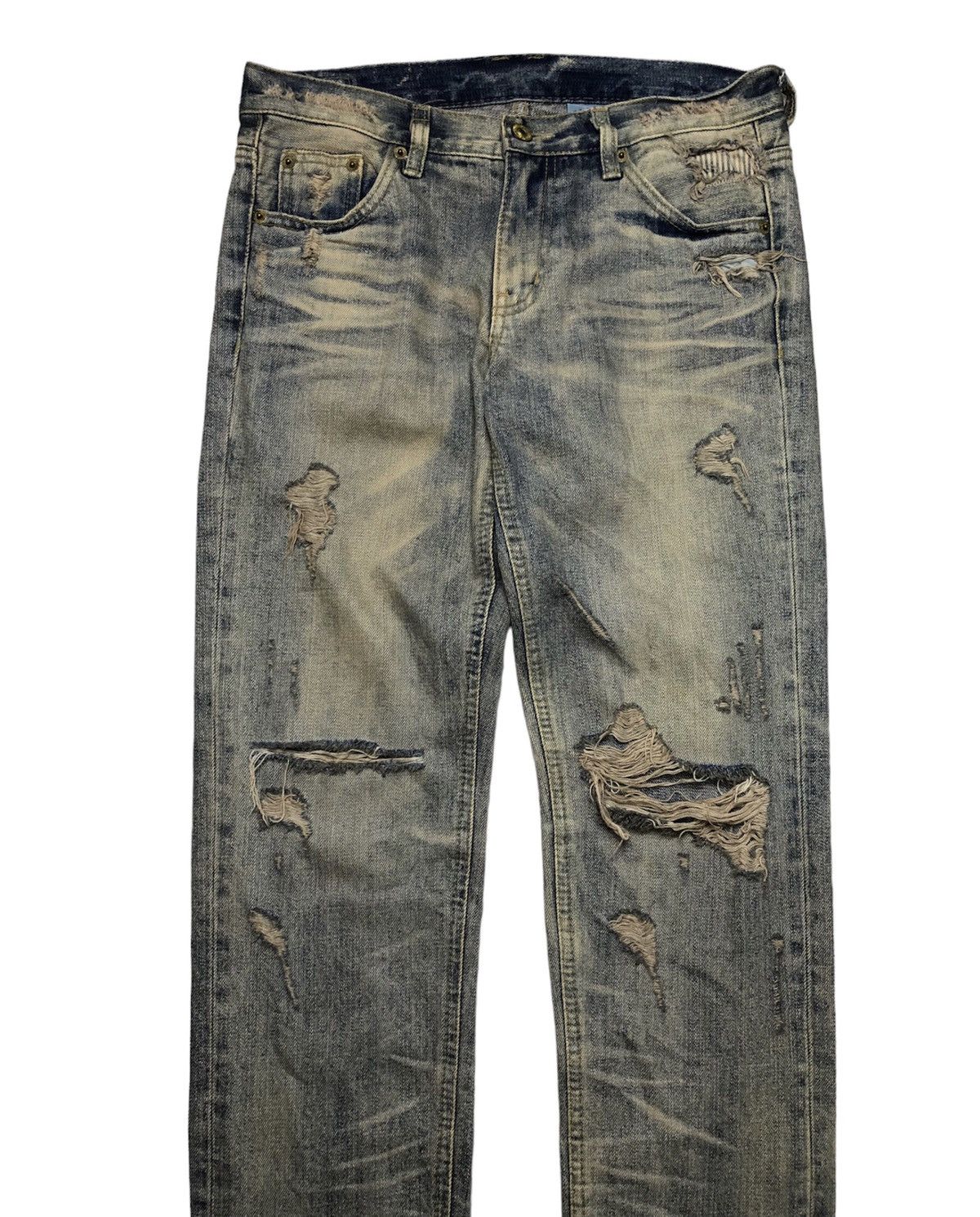 Japanese Brand Distressed dirty denim jeans Size US 30 / EU 46 - 6 Thumbnail