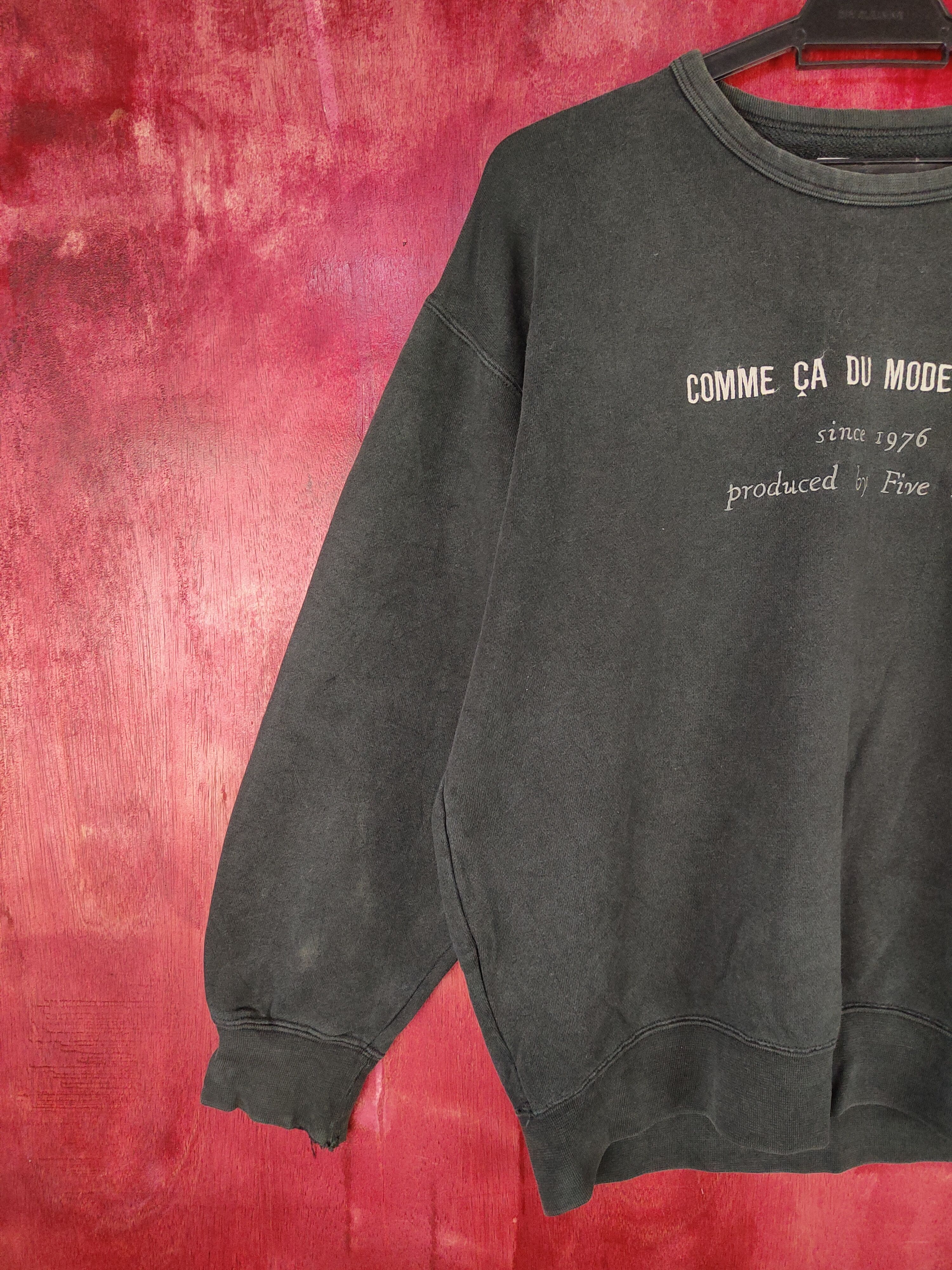 Japanese Brand × Vintage Comme Ça Du Mode Sports Black Sweatshirt #5960 Size US L / EU 52-54 / 3 - 3 Thumbnail