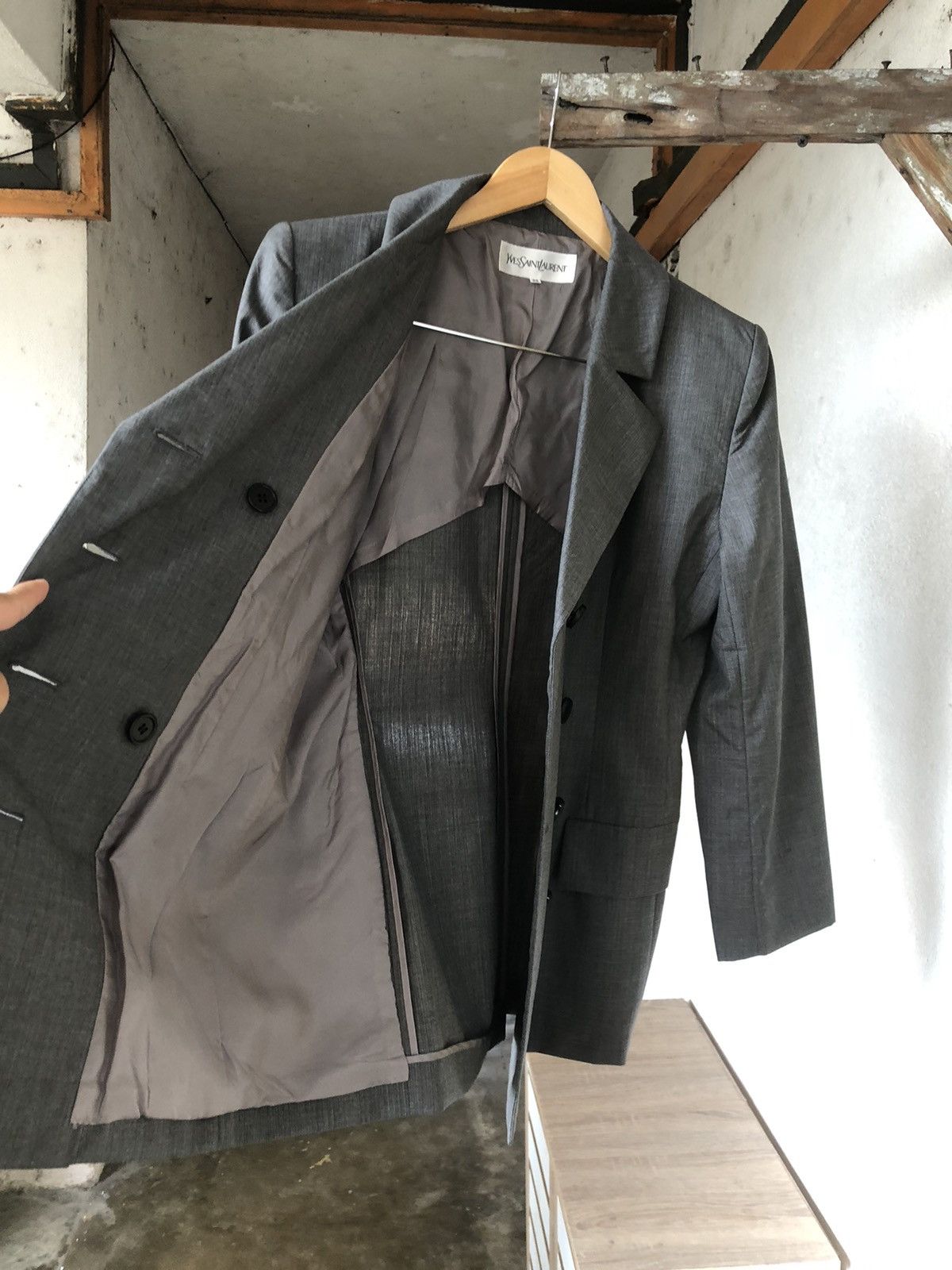 Yves Saint Laurent Vintage Yves Saint Laurent Double Breasted Blazer Jacket Size XS / US 0-2 / IT 36-38 - 19 Thumbnail