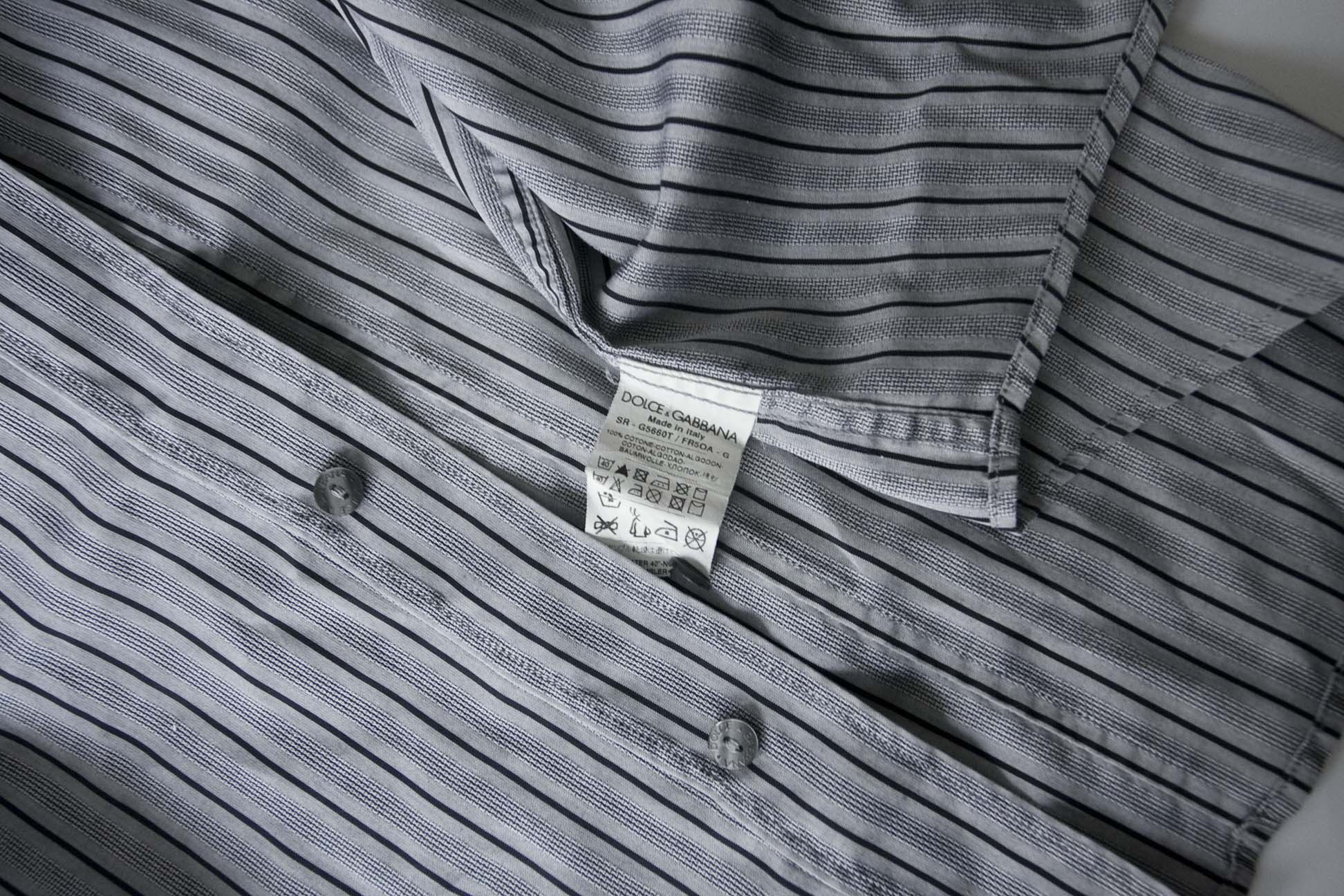 Dolce & Gabbana Dolce & Gabbana Martini Shirt Gray Stripe Size 16/ 41 Size US L / EU 52-54 / 3 - 3 Thumbnail
