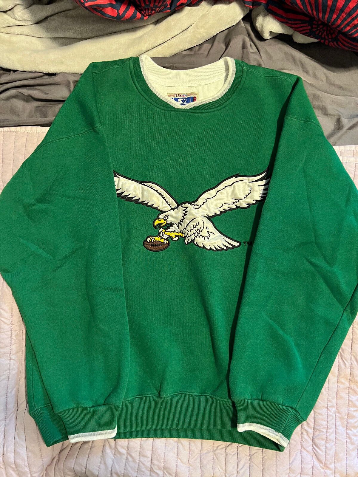 1993 Philadelphia Eagles Russell Kelly Green NFL Crewneck Sweatshirt Size  XL – Rare VNTG