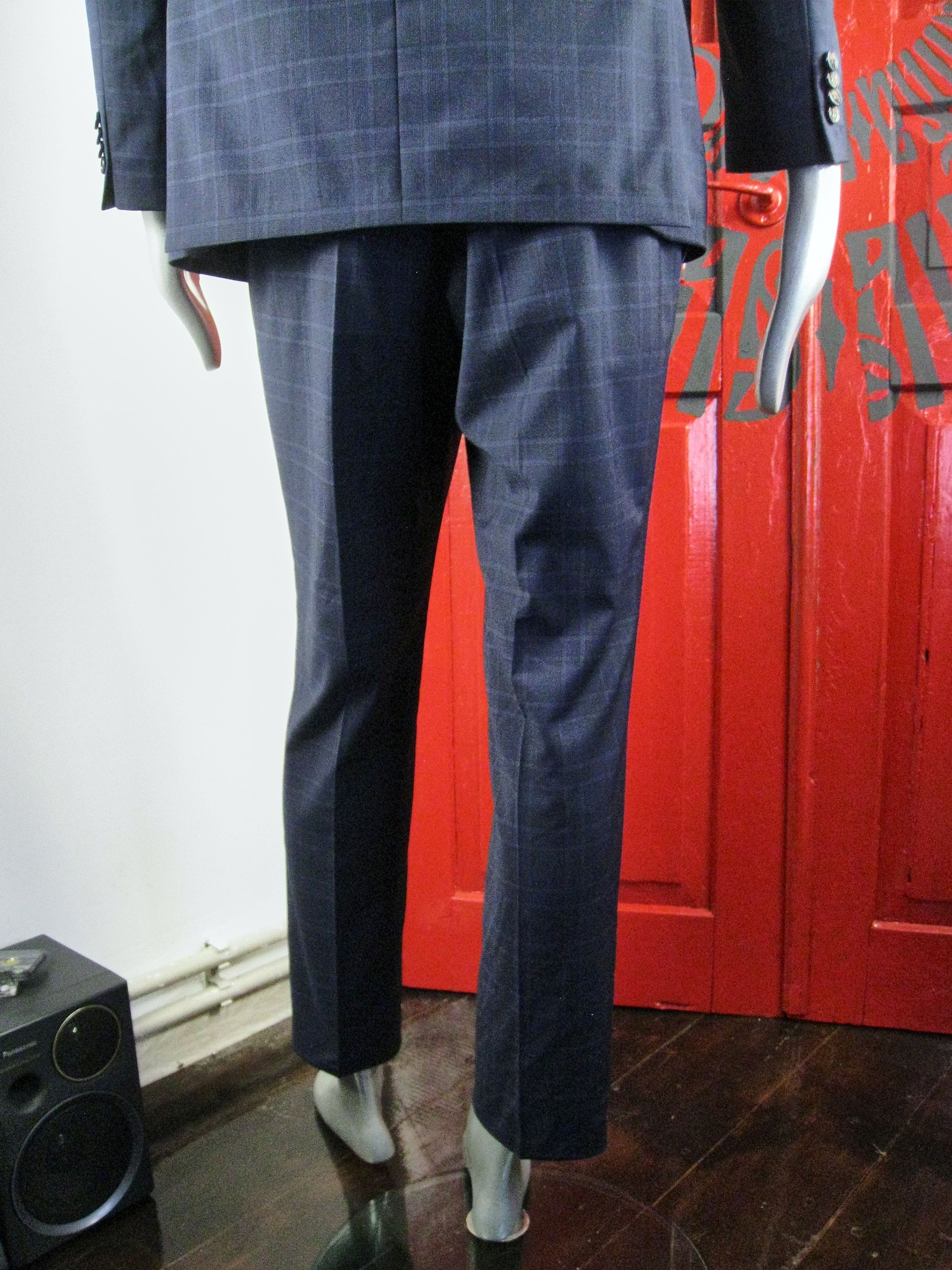 Baumler Baumler men's luxury navy check suit Size 42R - 7 Thumbnail