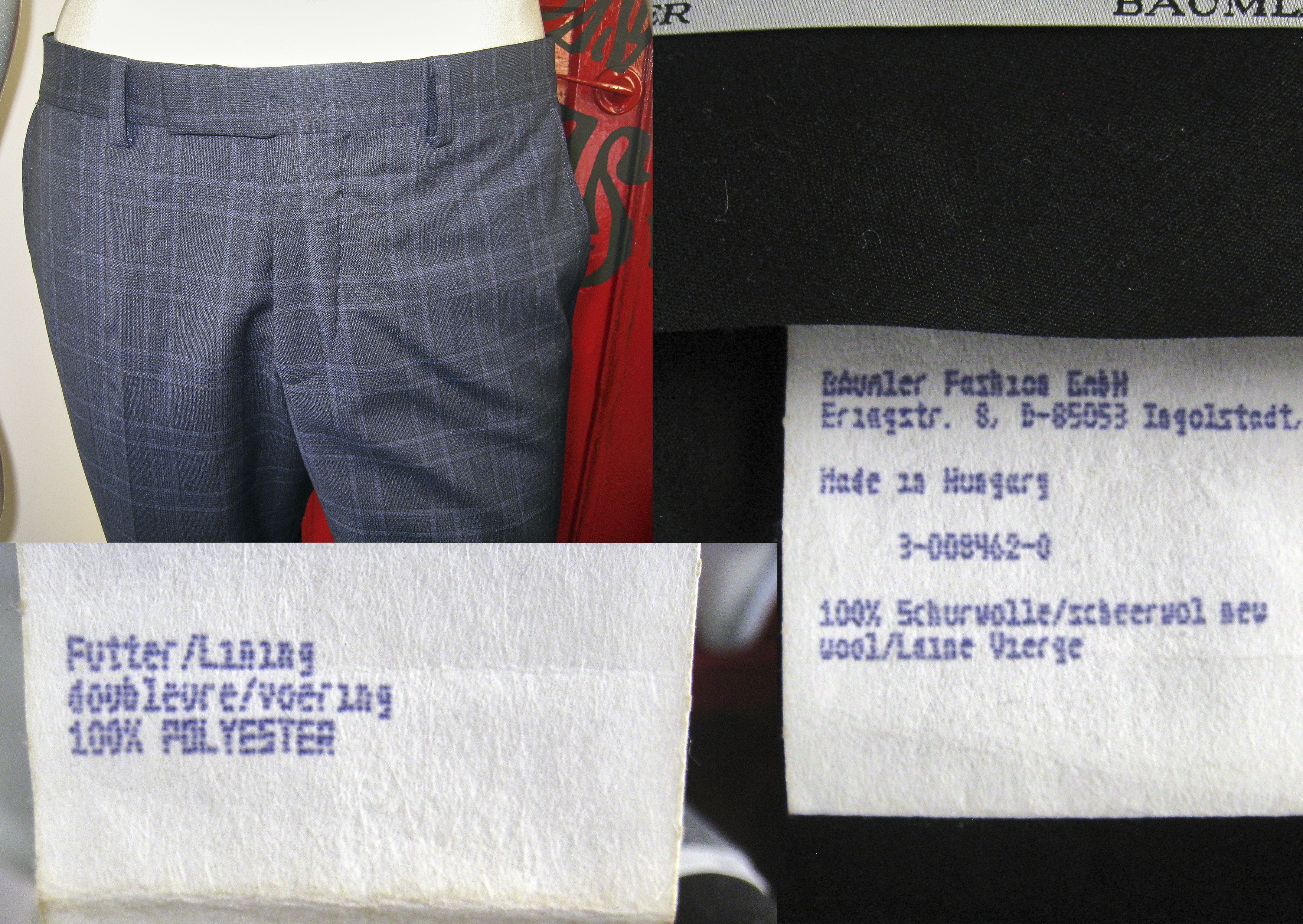 Baumler Baumler men's luxury navy check suit Size 42R - 11 Thumbnail