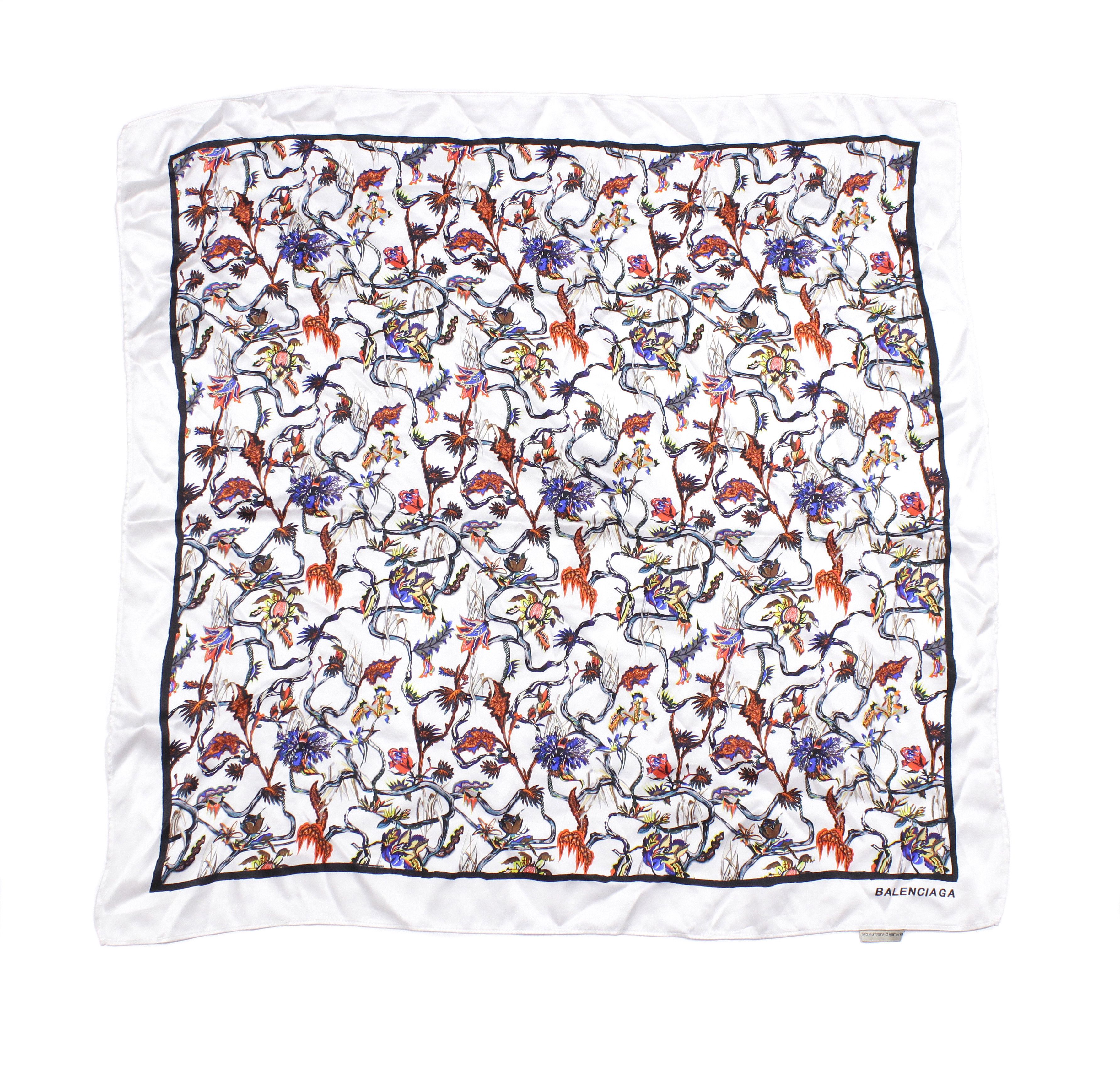 Balenciaga Birds Printed Silk Scarf Size ONE SIZE - 1 Thumbnail
