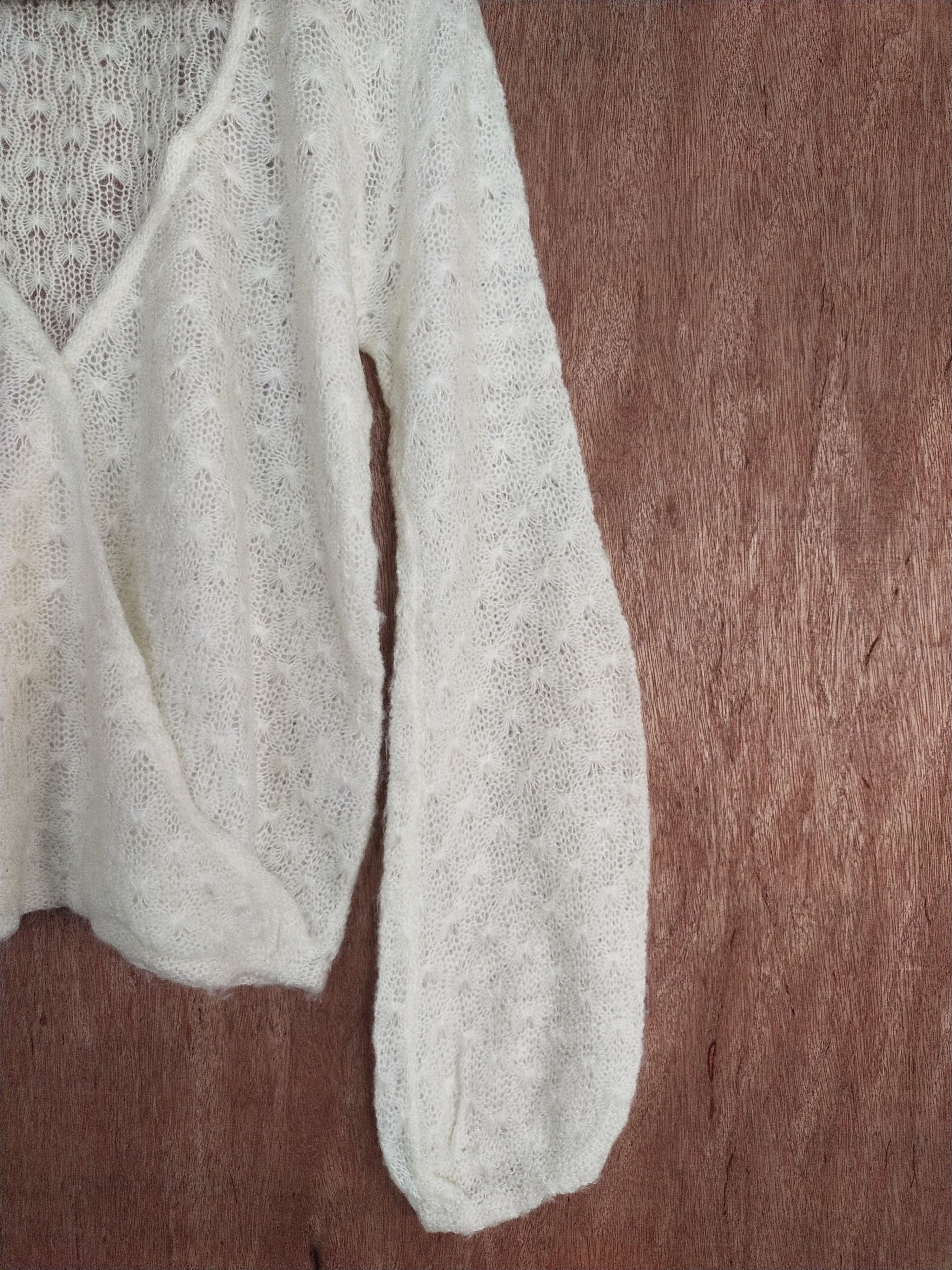 Vintage Japan Caparanka cream crochet knitwear cardigan #H183 Size M / US 6-8 / IT 42-44 - 5 Thumbnail